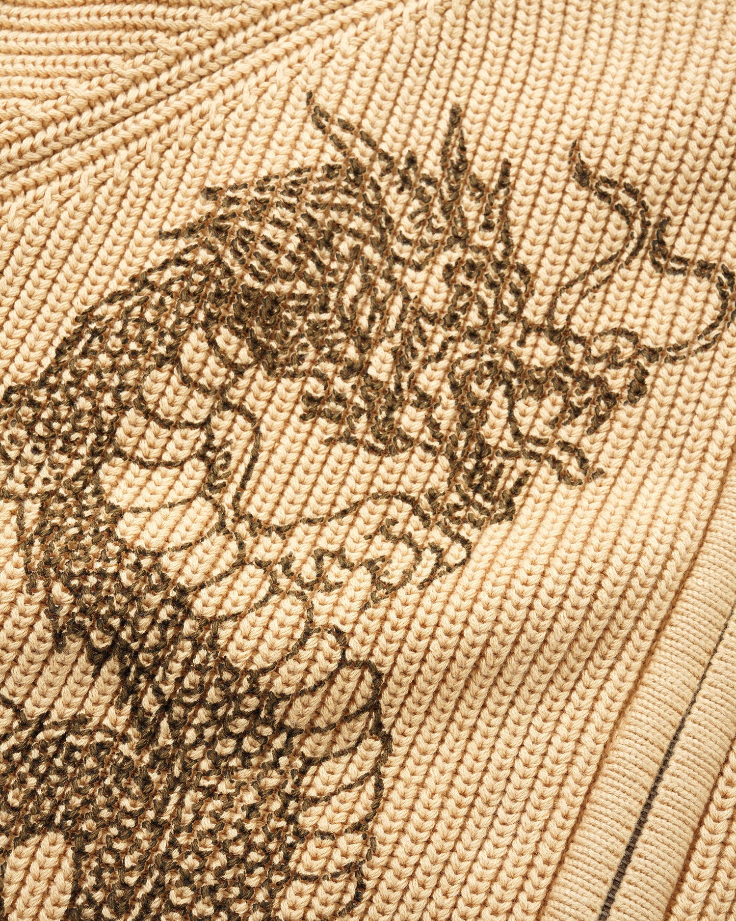 Dragon Zip-Thru Knit Sweater, Sand