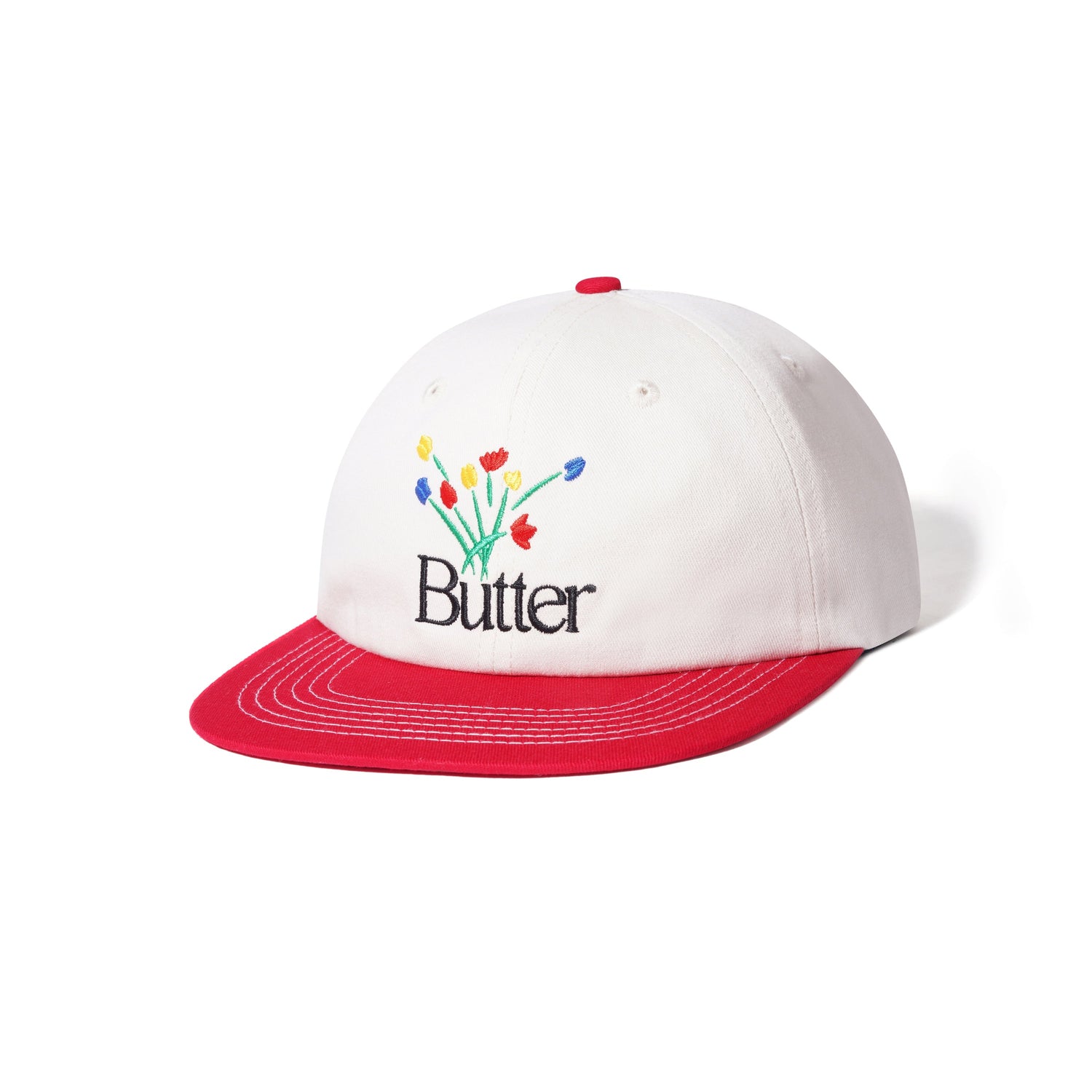 Bouquet 6 Panel Cap, Cream / Cherry