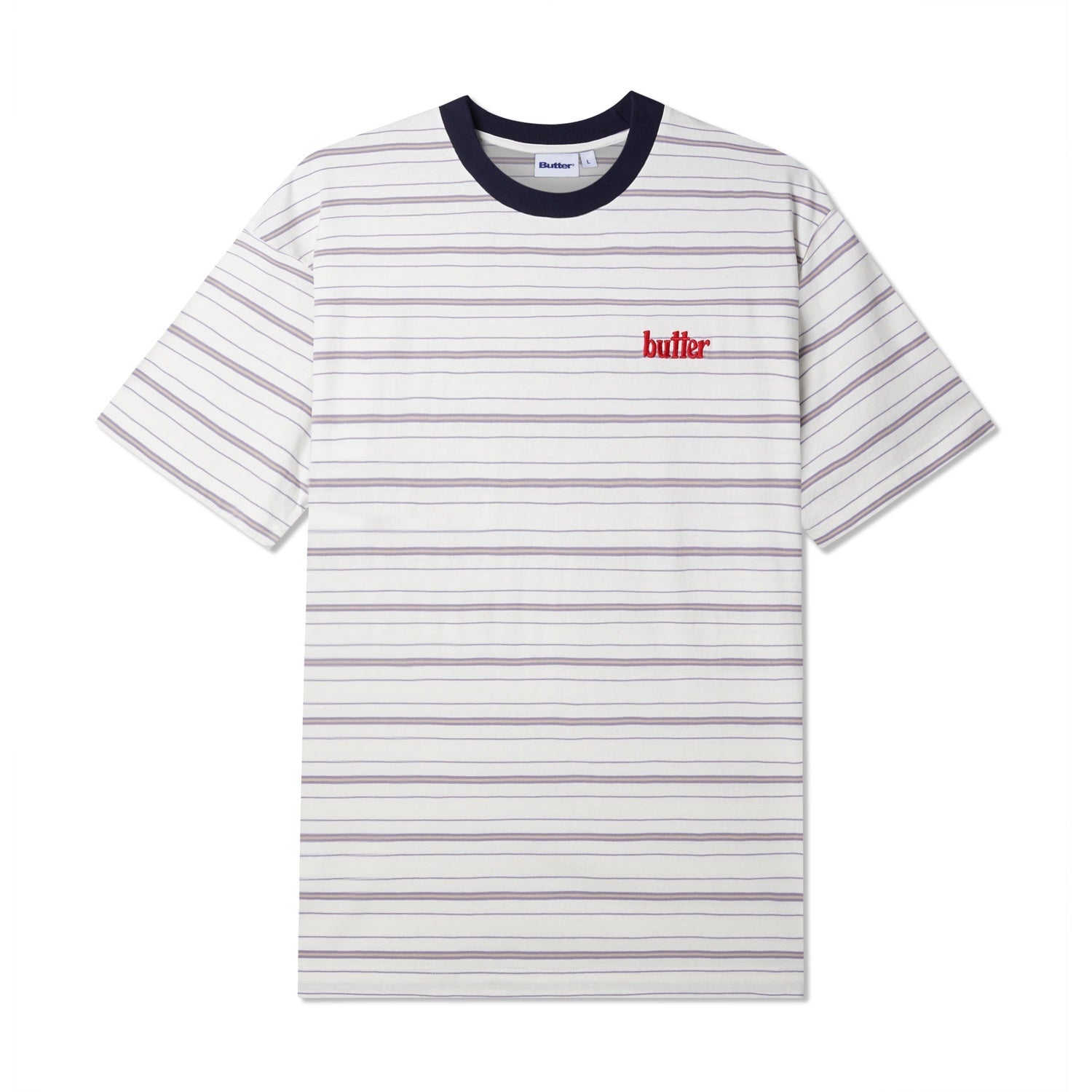 Park Stripe Tee, White / Slate / Sand