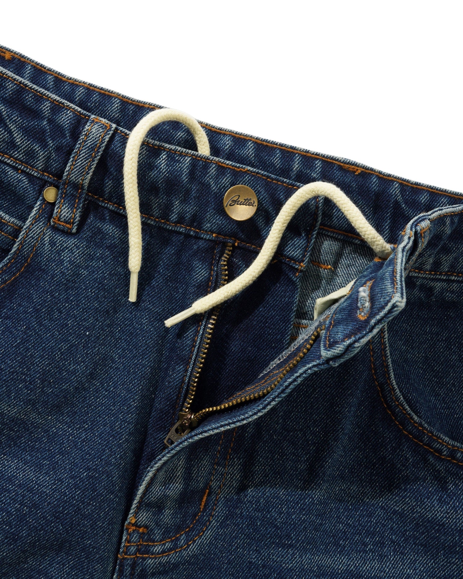 Baggy Denim Jeans, Distressed Indigo