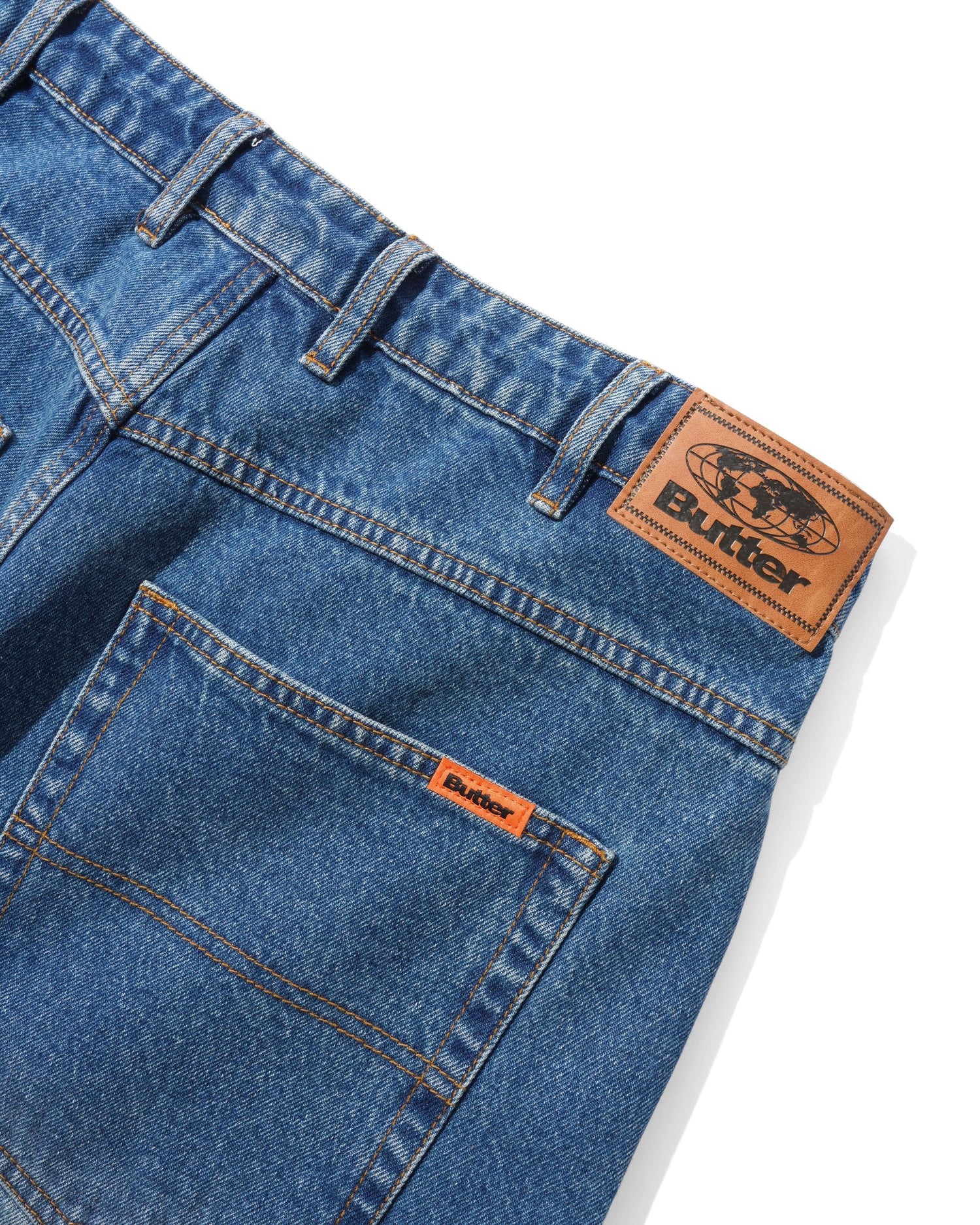 Baggy Denim Jeans, Distressed Indigo