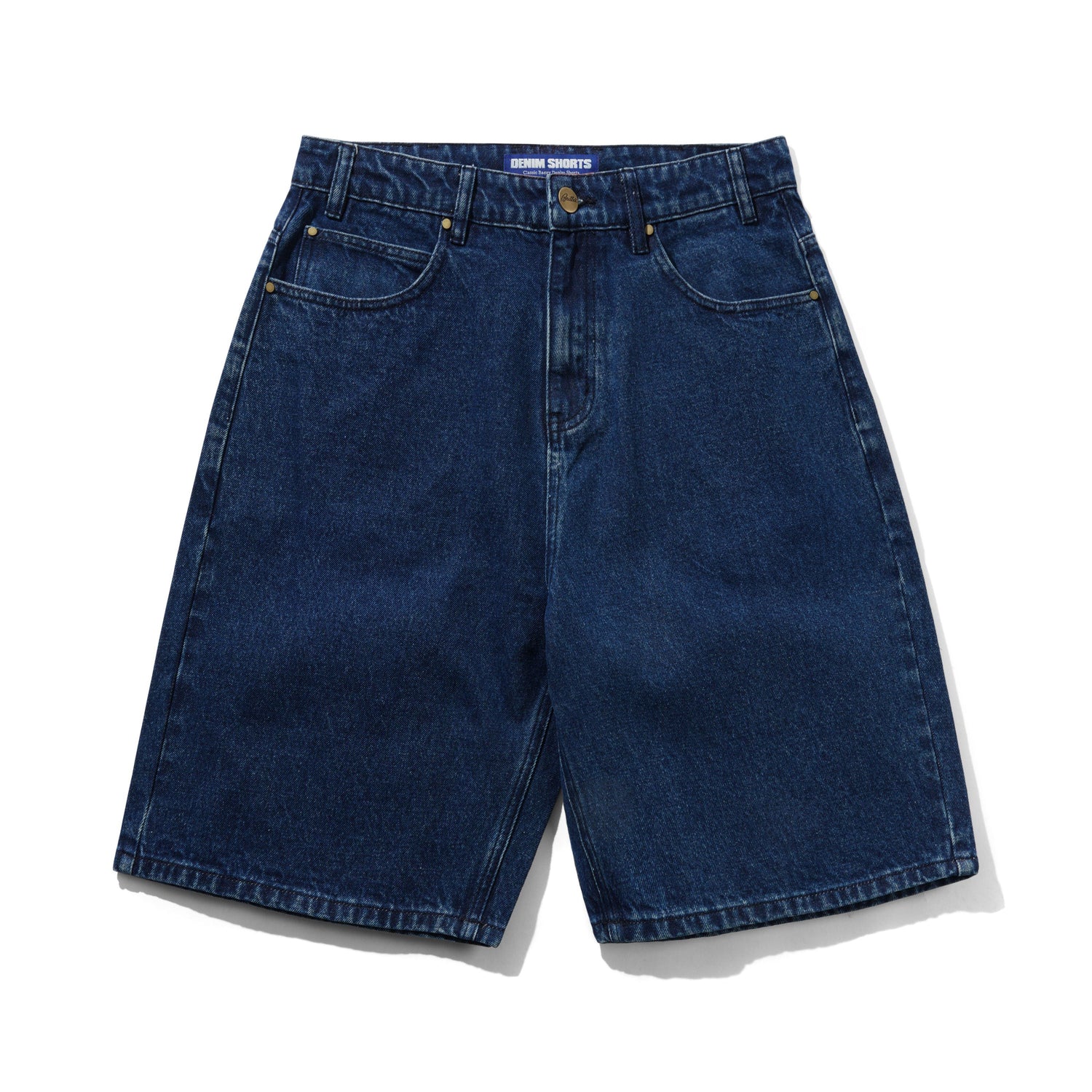 Baggy Denim Shorts, Dark Blue