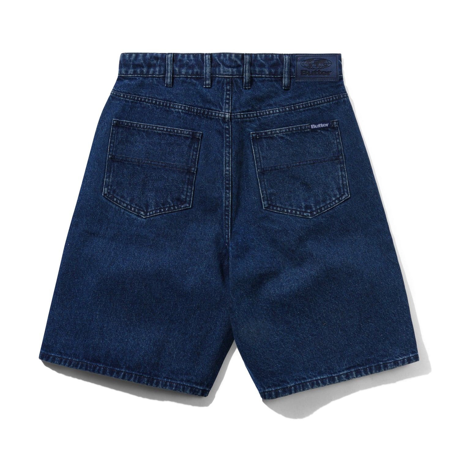 Baggy Denim Shorts, Dark Blue