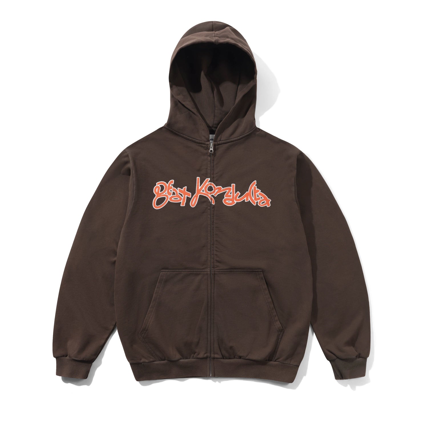 Beat Konducta Zip-Thru Hood, Washed Chestnut