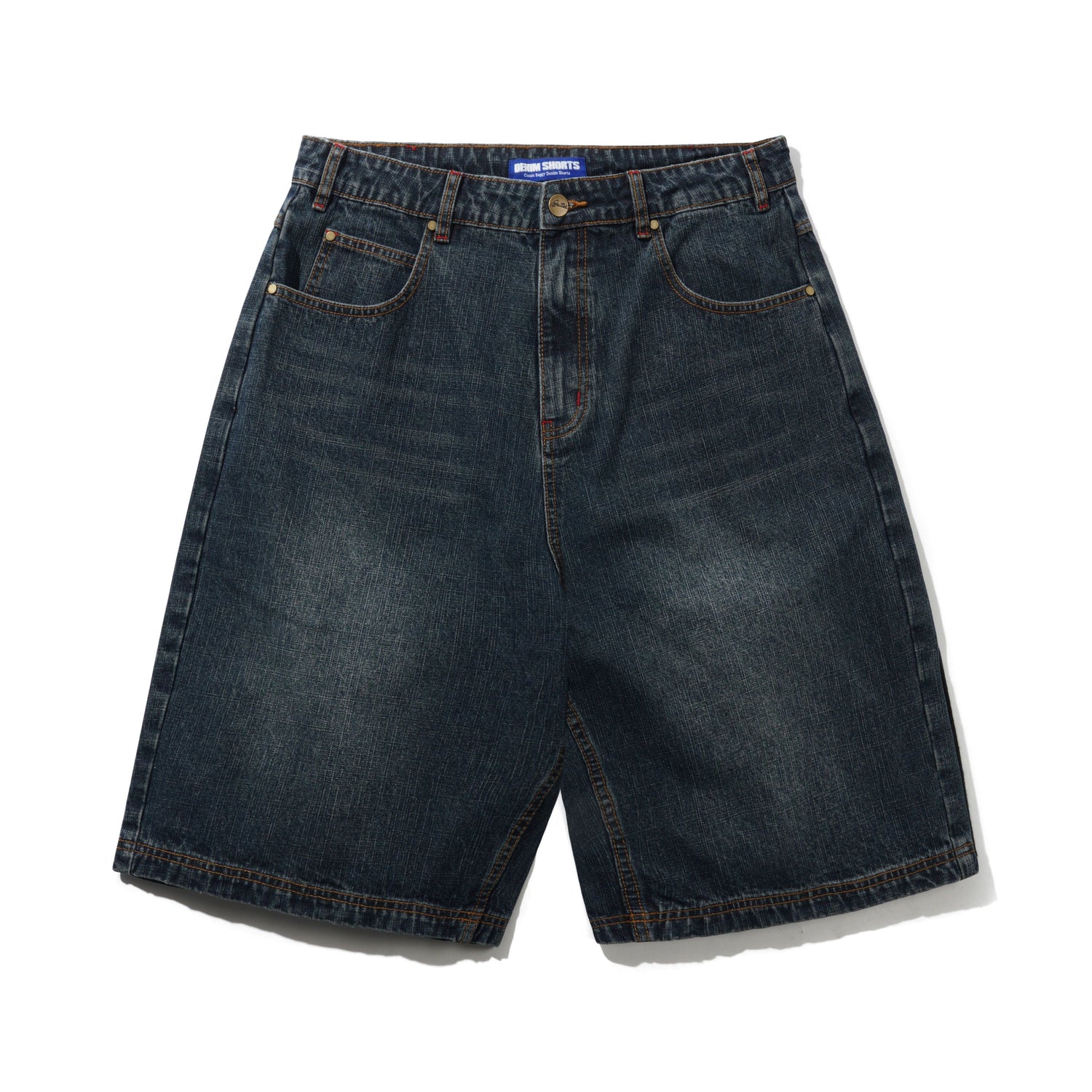 Blotch Denim Shorts, Streaky Navy