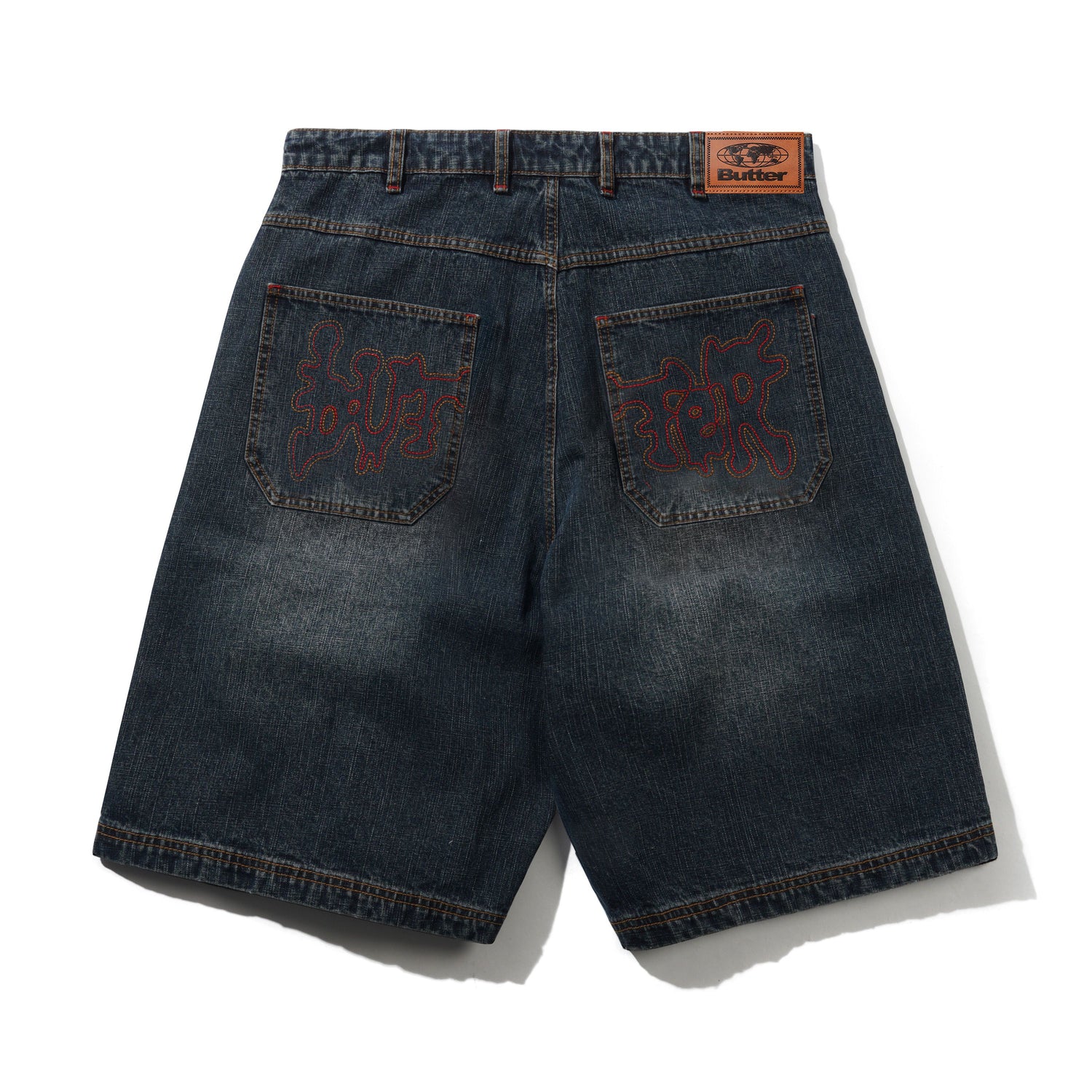 Blotch Denim Shorts, Streaky Navy