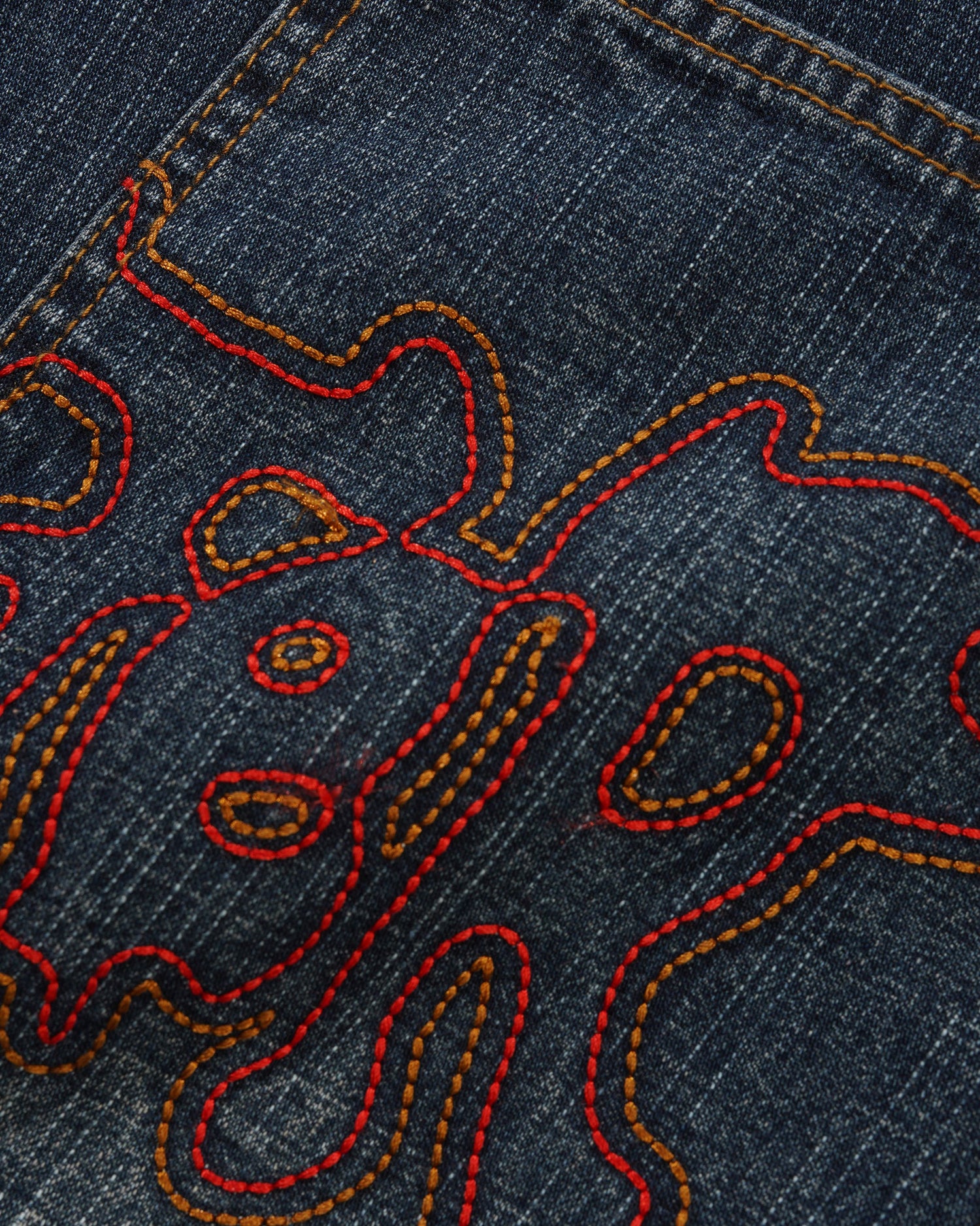 Blotch Denim Shorts, Streaky Navy