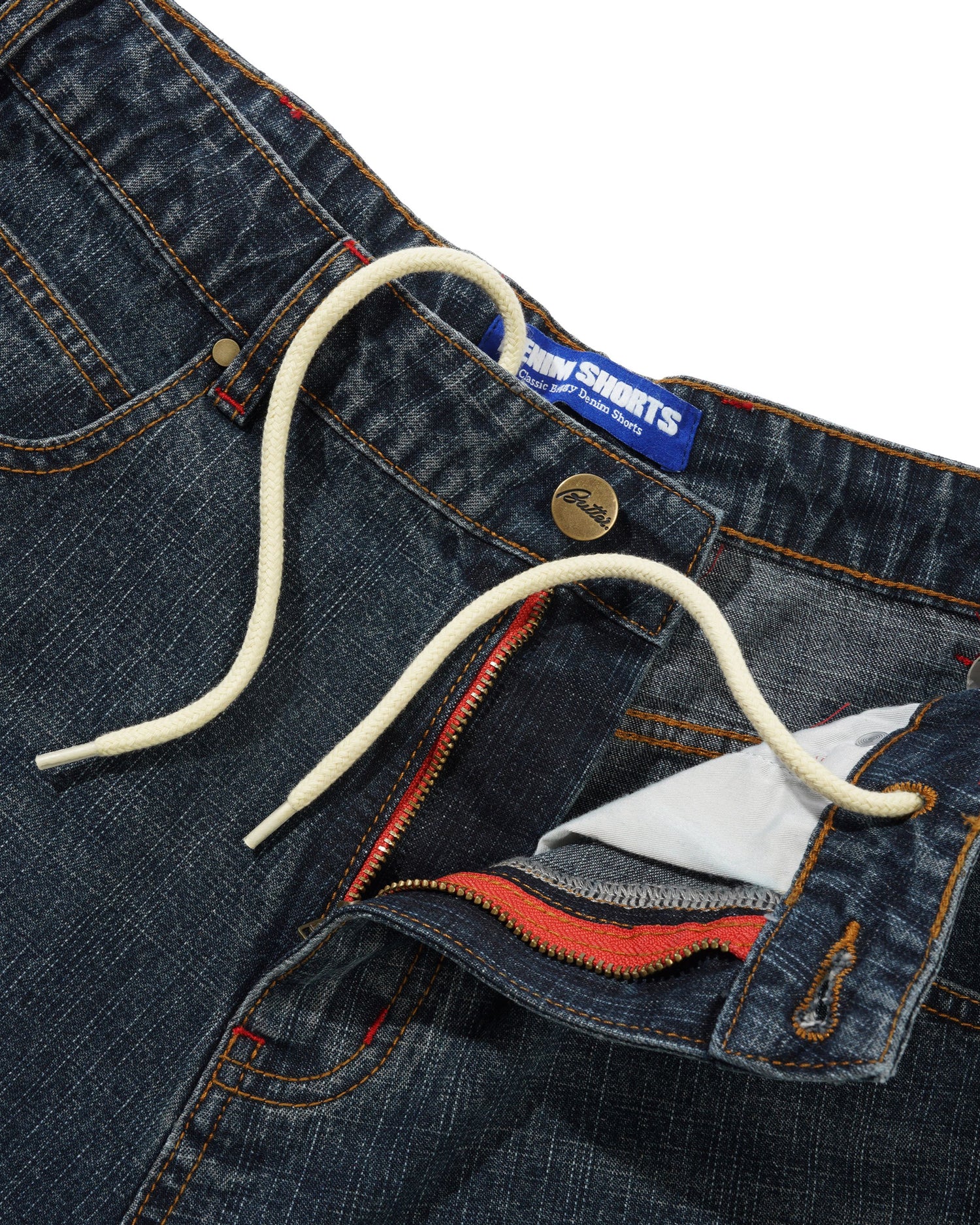 Blotch Denim Shorts, Streaky Navy