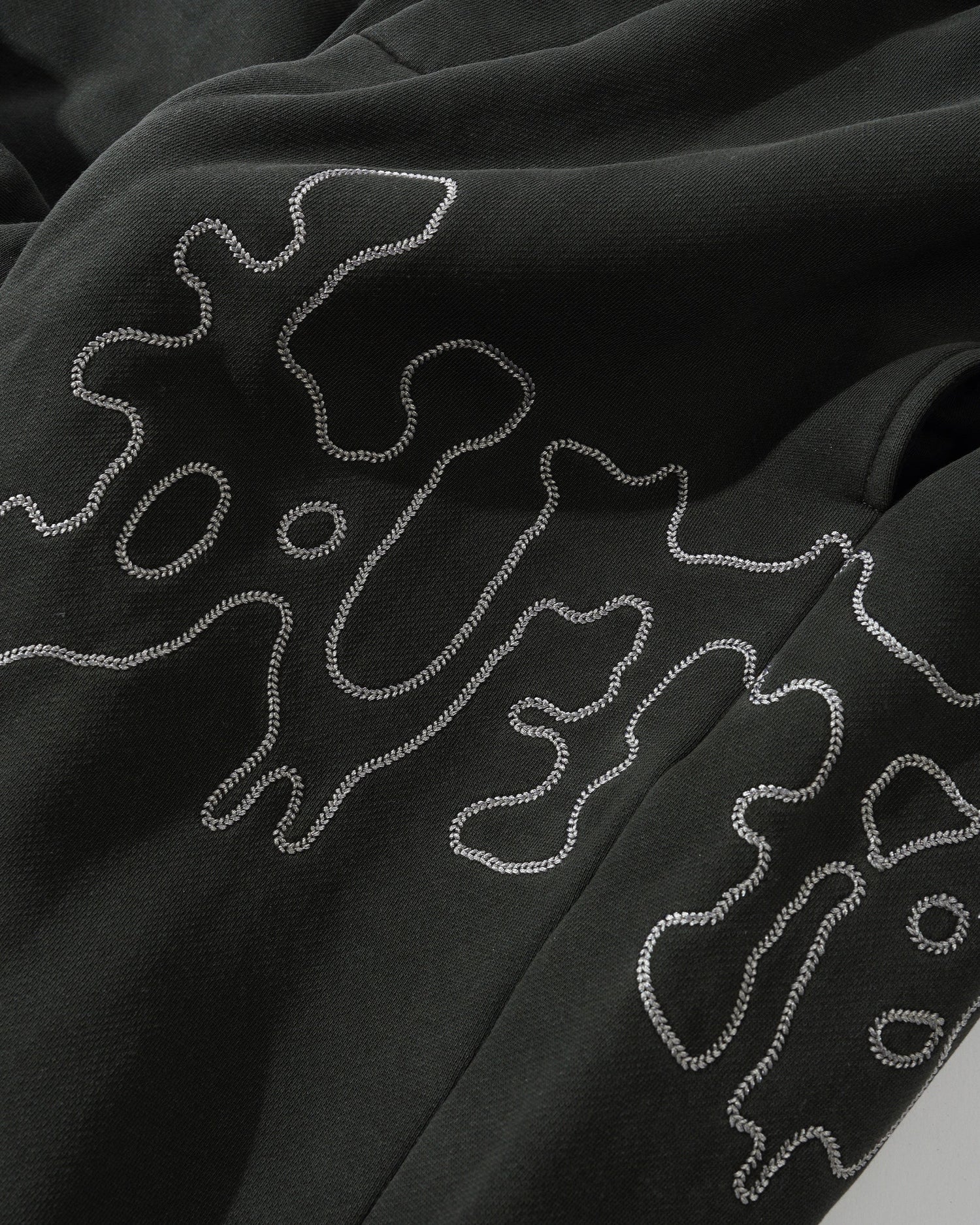 Blotch Fleece Pants, Washed Black