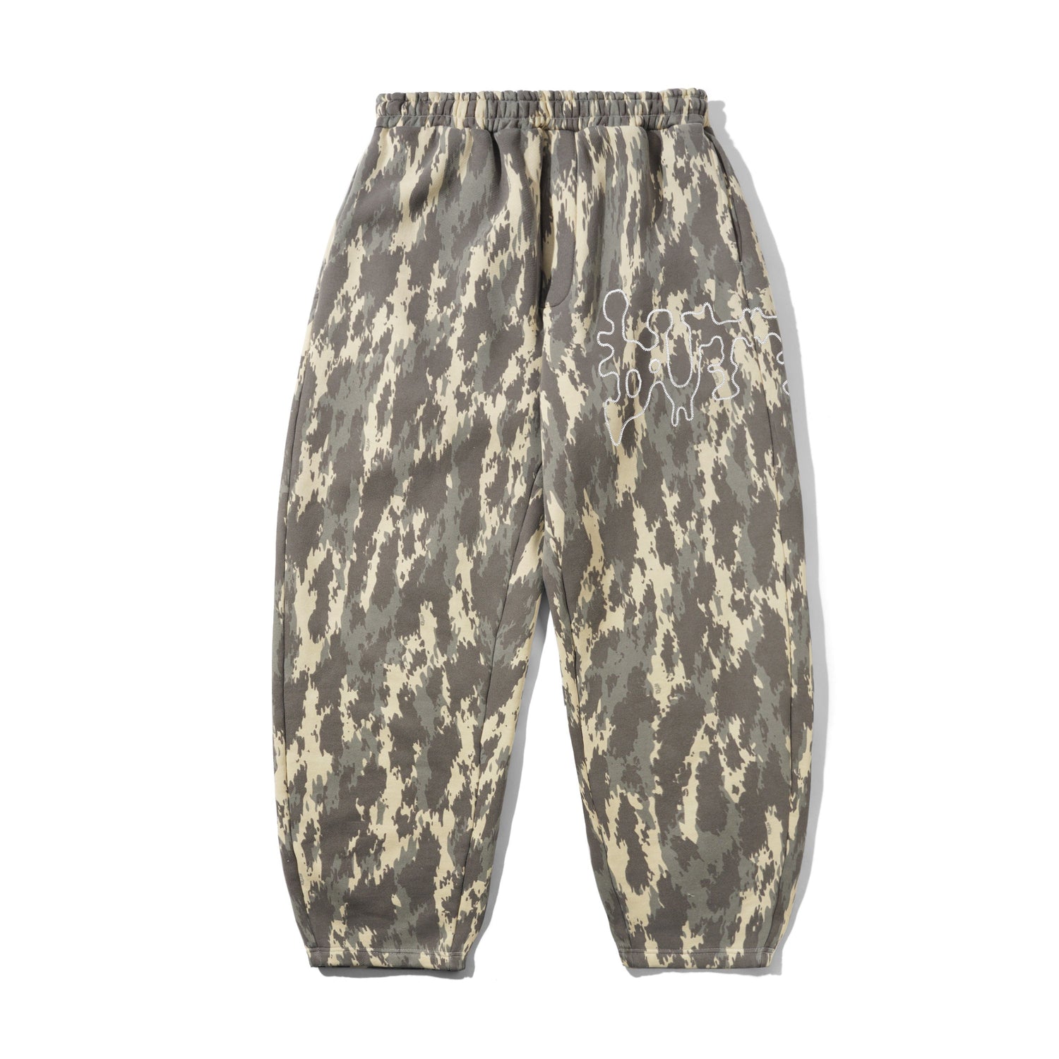 Blotch Fleece Pants, Washed Camo