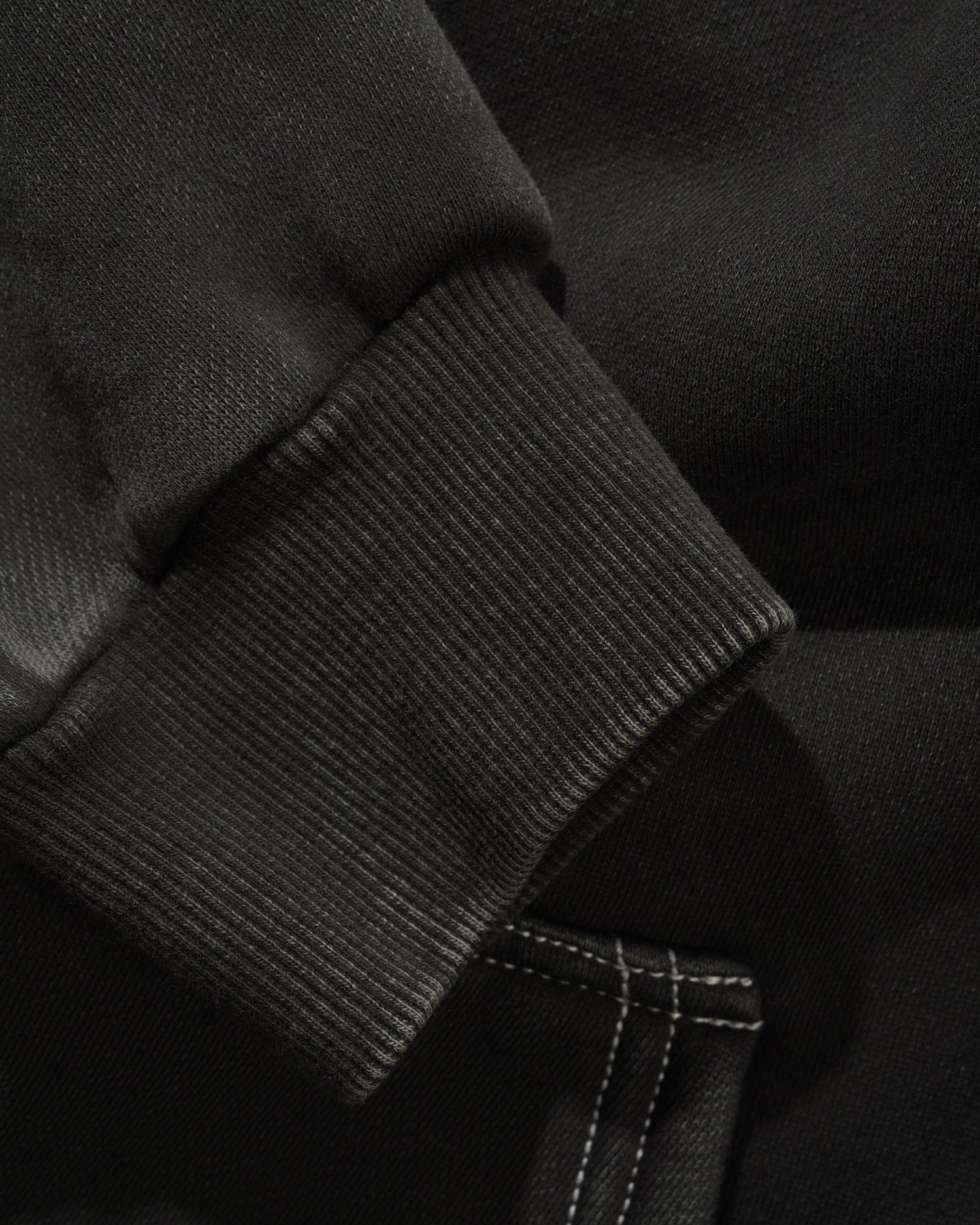 Blotch Zip-Thru Hood, Washed Black