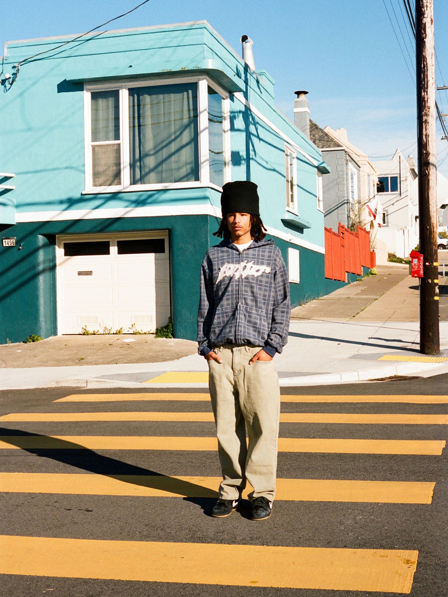 Amplify Zip-Thru Hood, Washed Navy Plaid