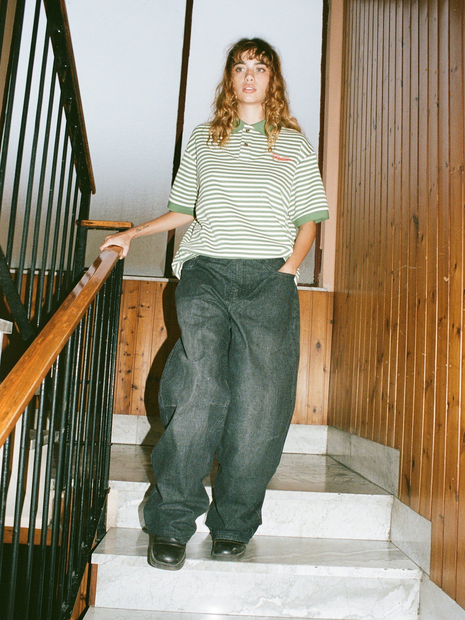 Stripe Polo Shirt, Navy / Marine