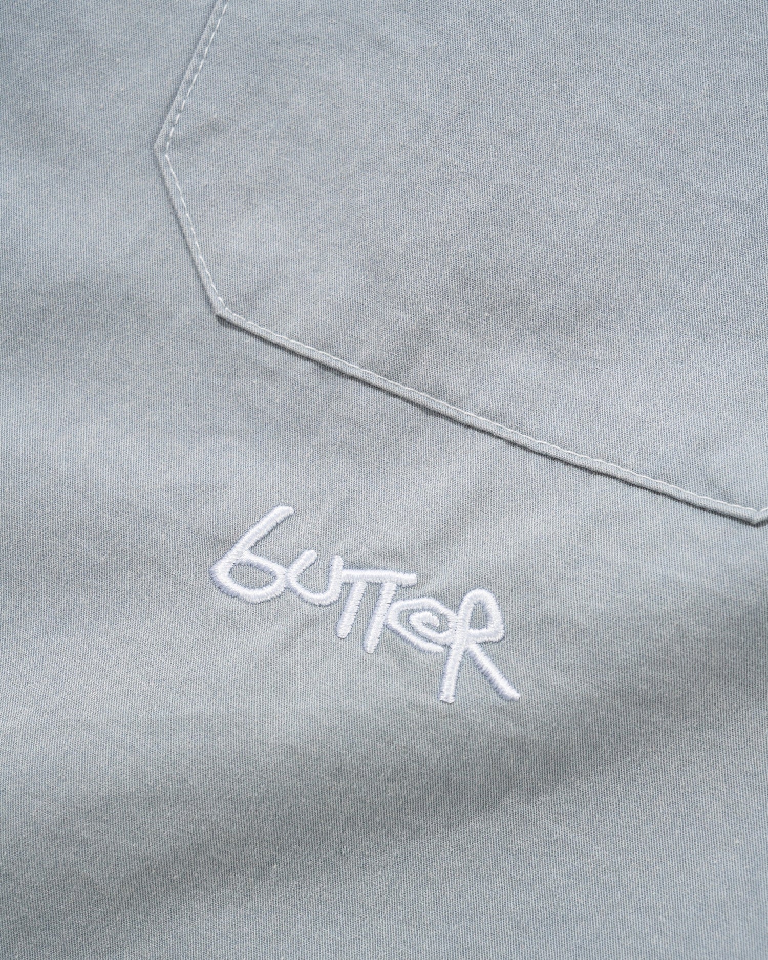 Contrast Stitch S/S Shirt, Blue Grey