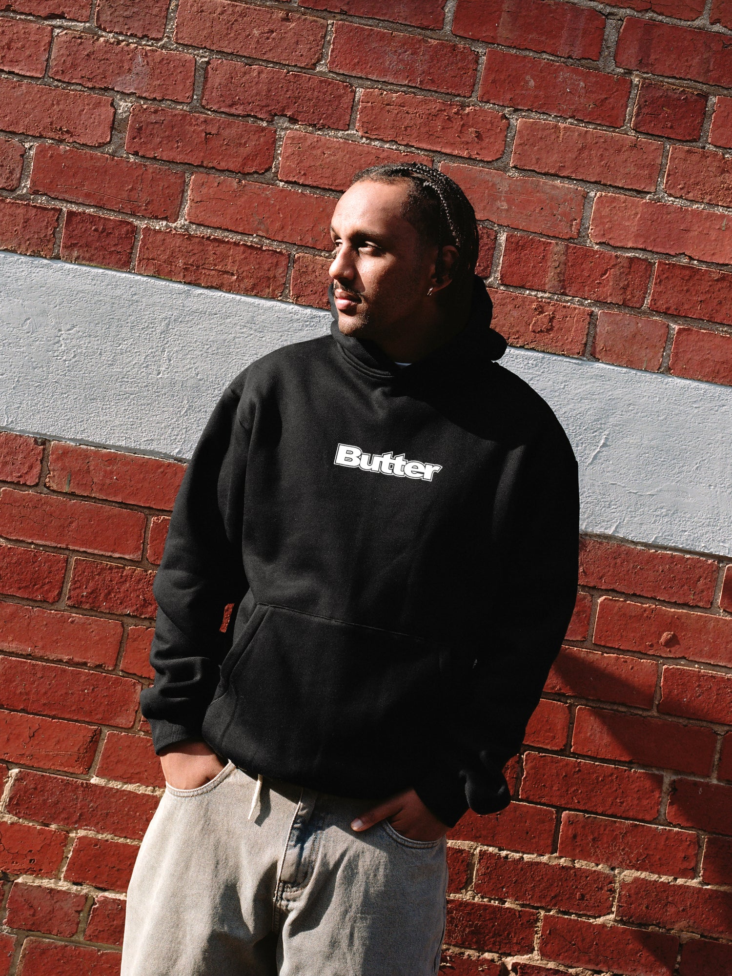 Logo Pullover Hood, Black