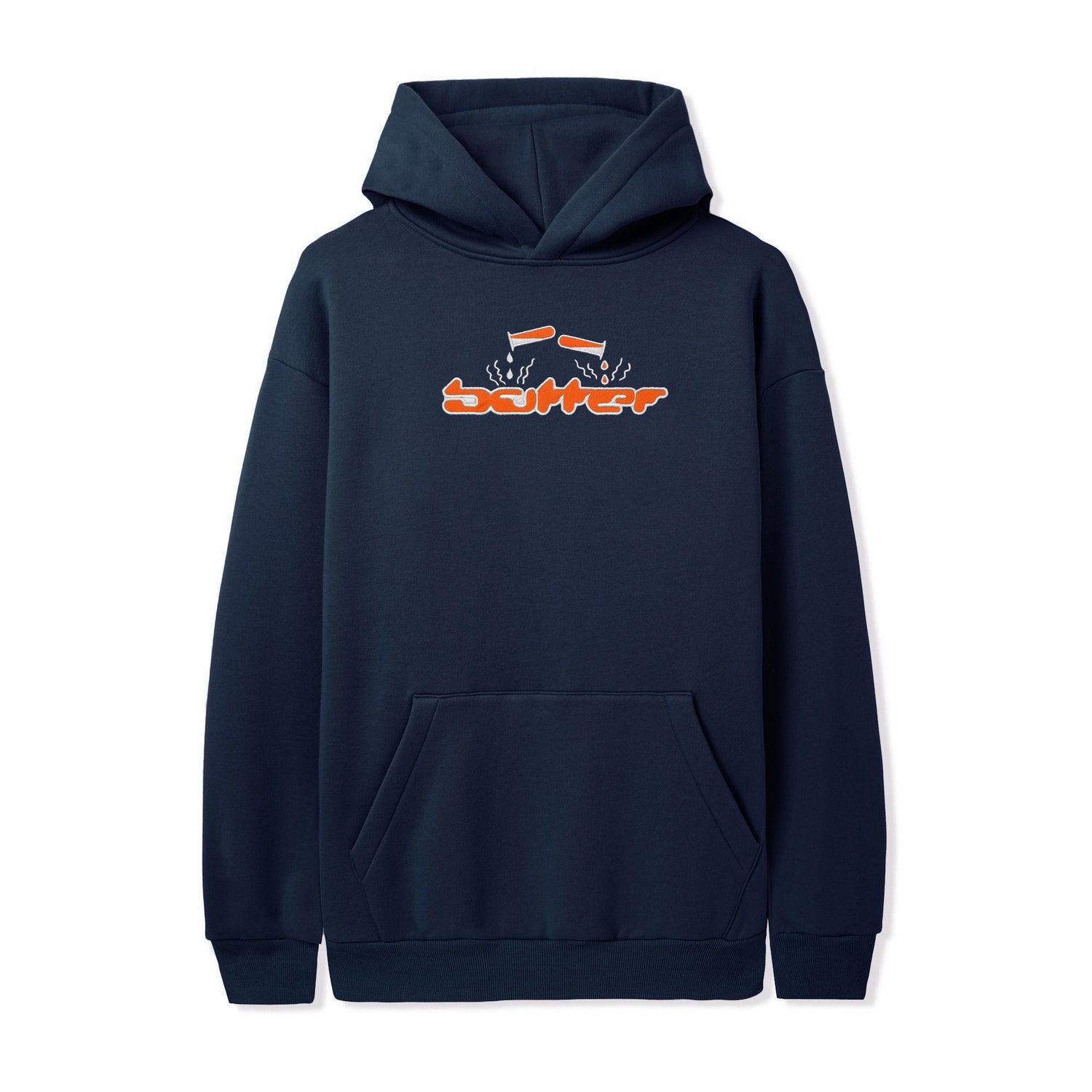 Corrosive Applique Pullover Hood, Navy