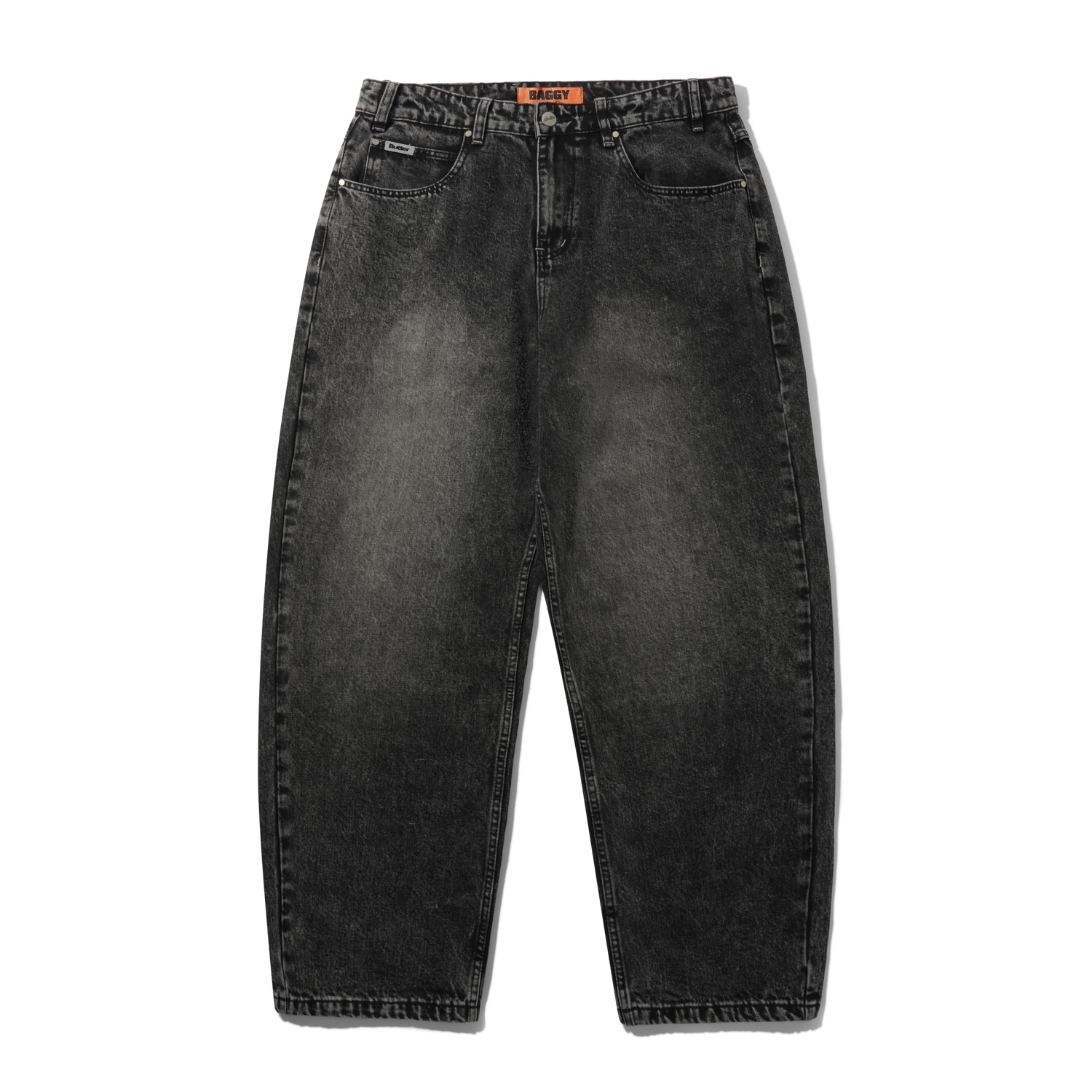 Baggy Denim Jeans, Distressed Black