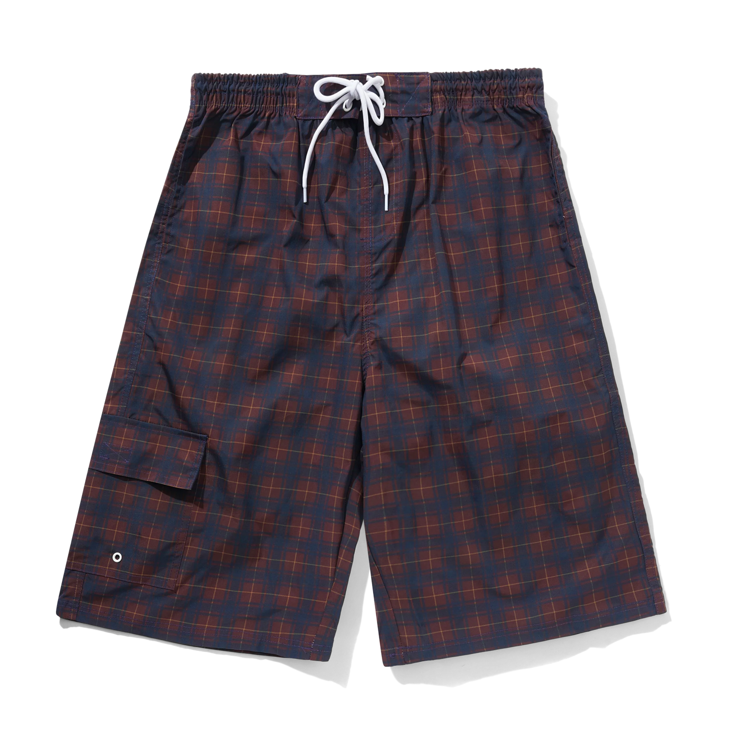 Amplify Boardshorts, Maroon Plaid