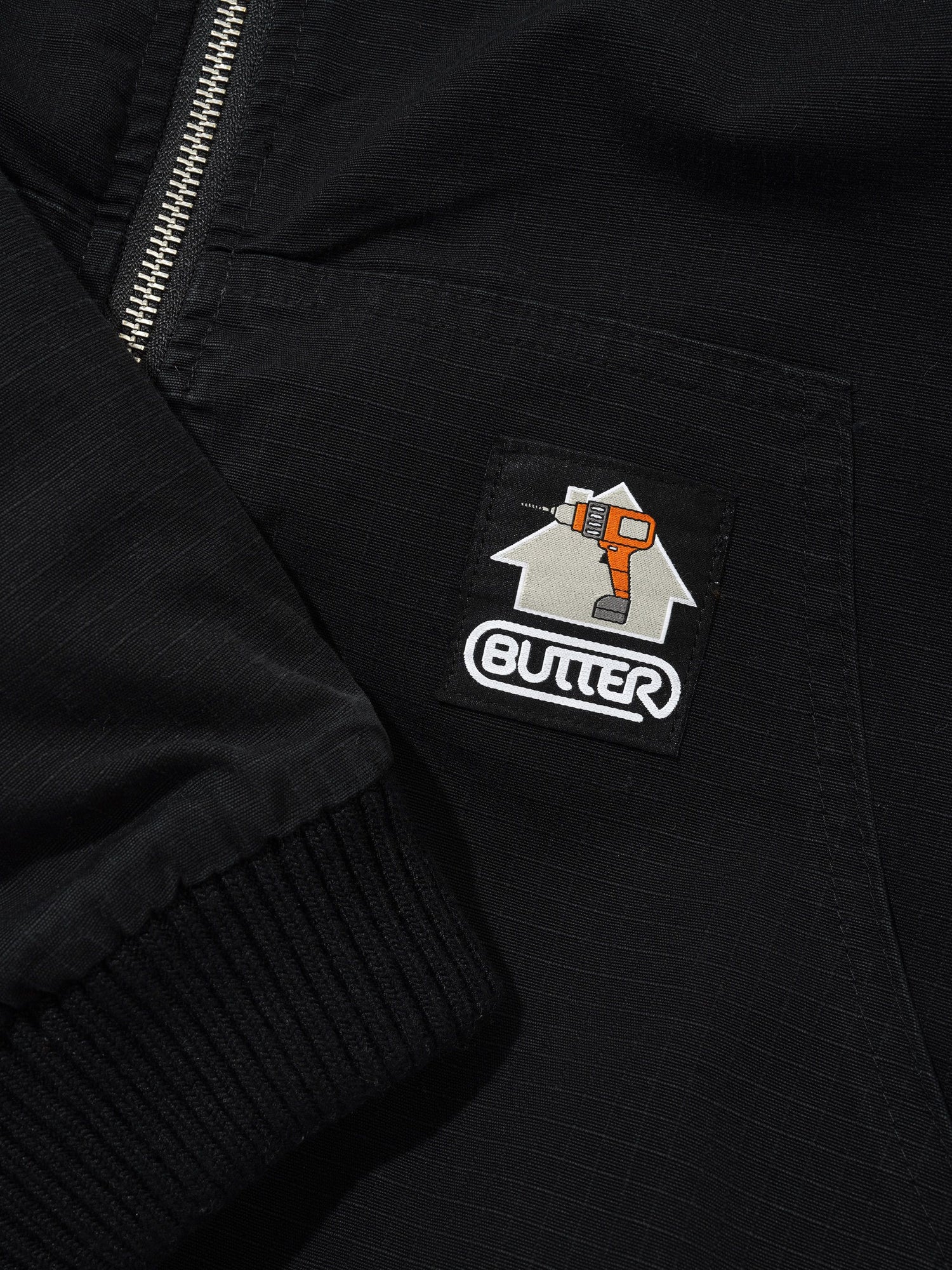 Ripstop Work Jacket, Washed Black