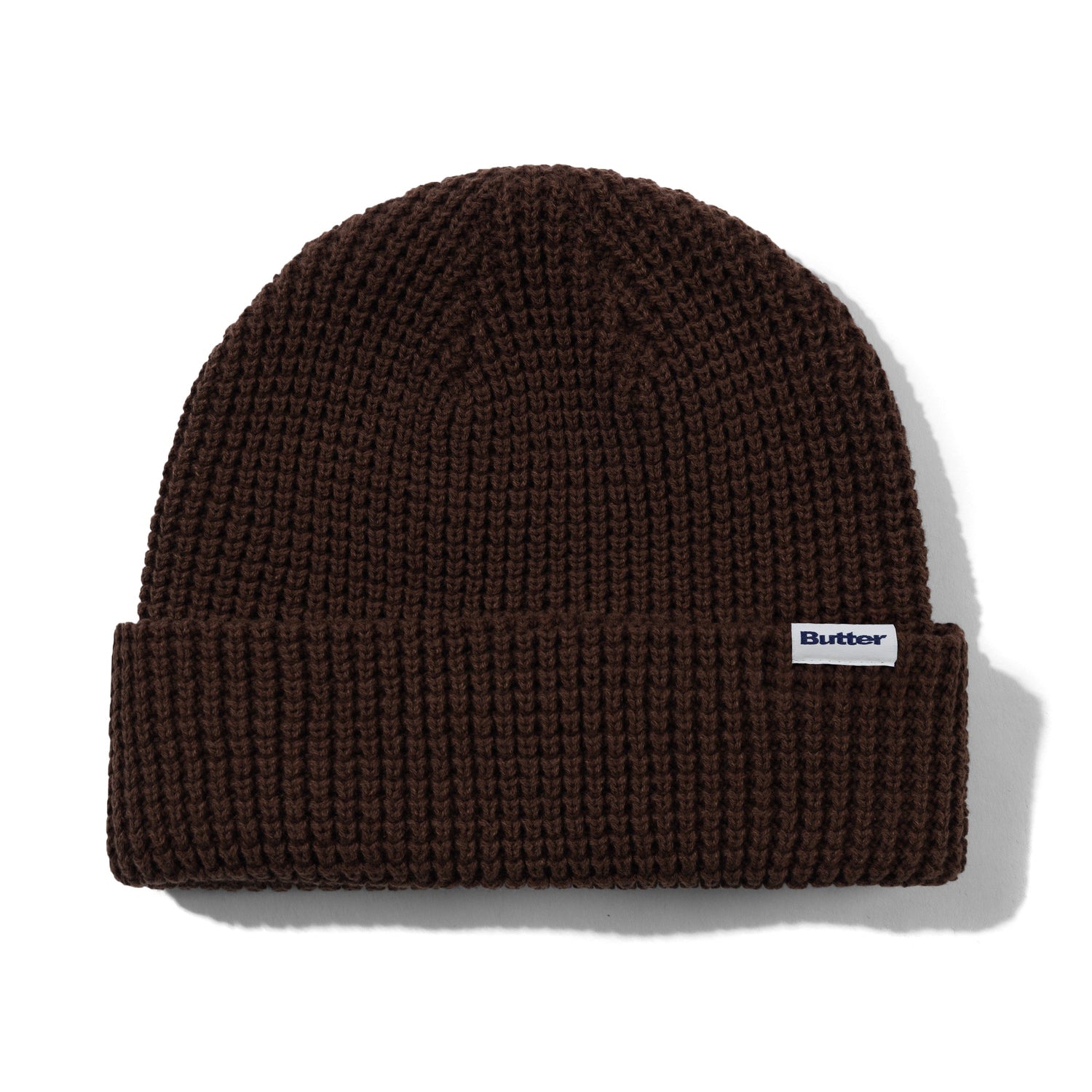 Distressed Waffle Knit Beanie, Washed Bark