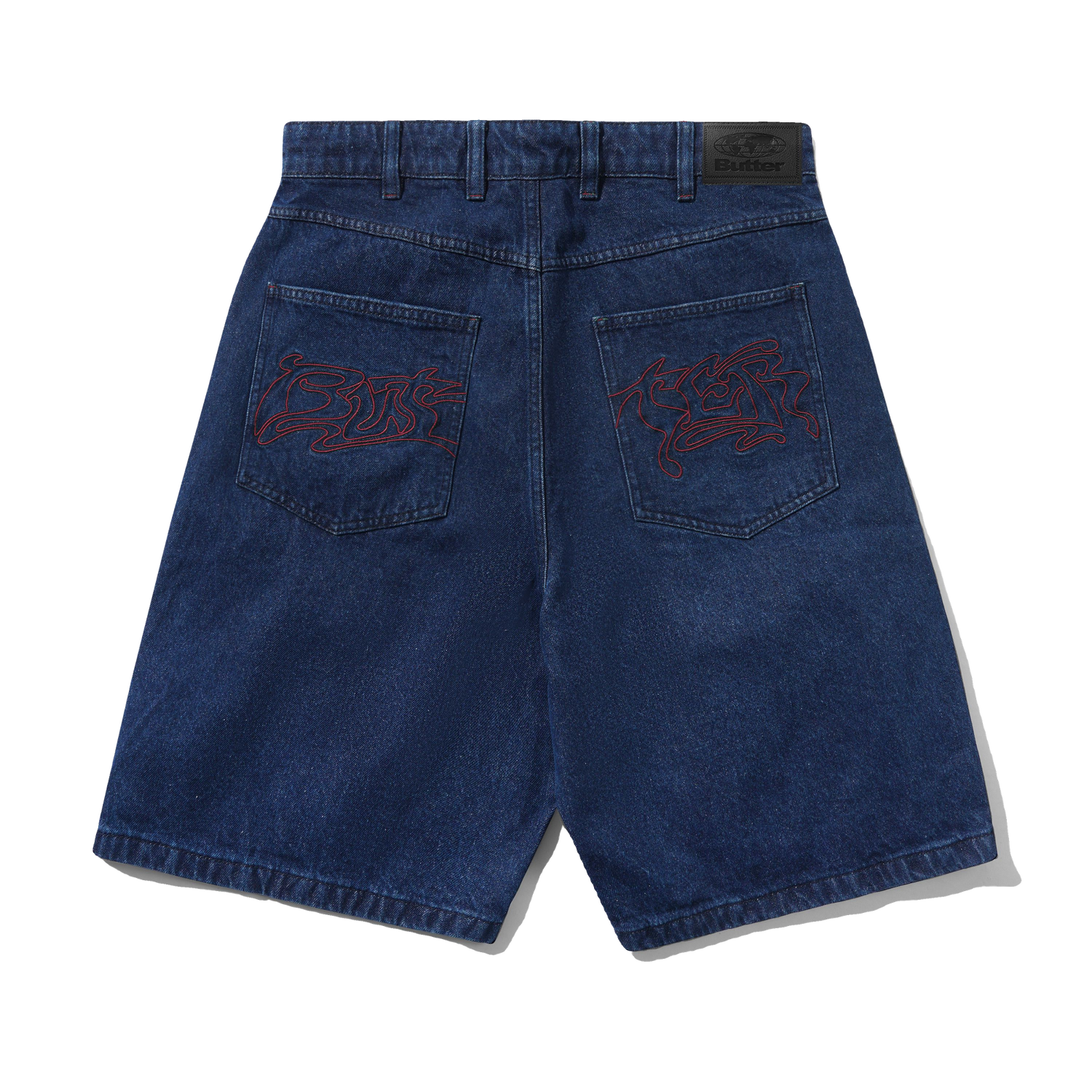Drummer Baggy Denim Shorts, Raw Dark Indigo
