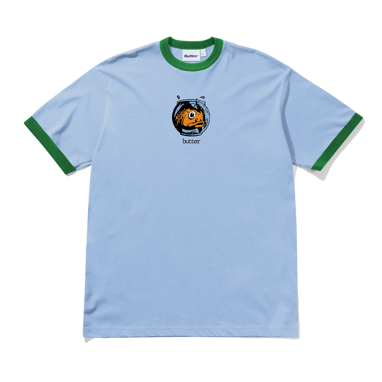 Fish Bowl Ringer Tee, Sky
