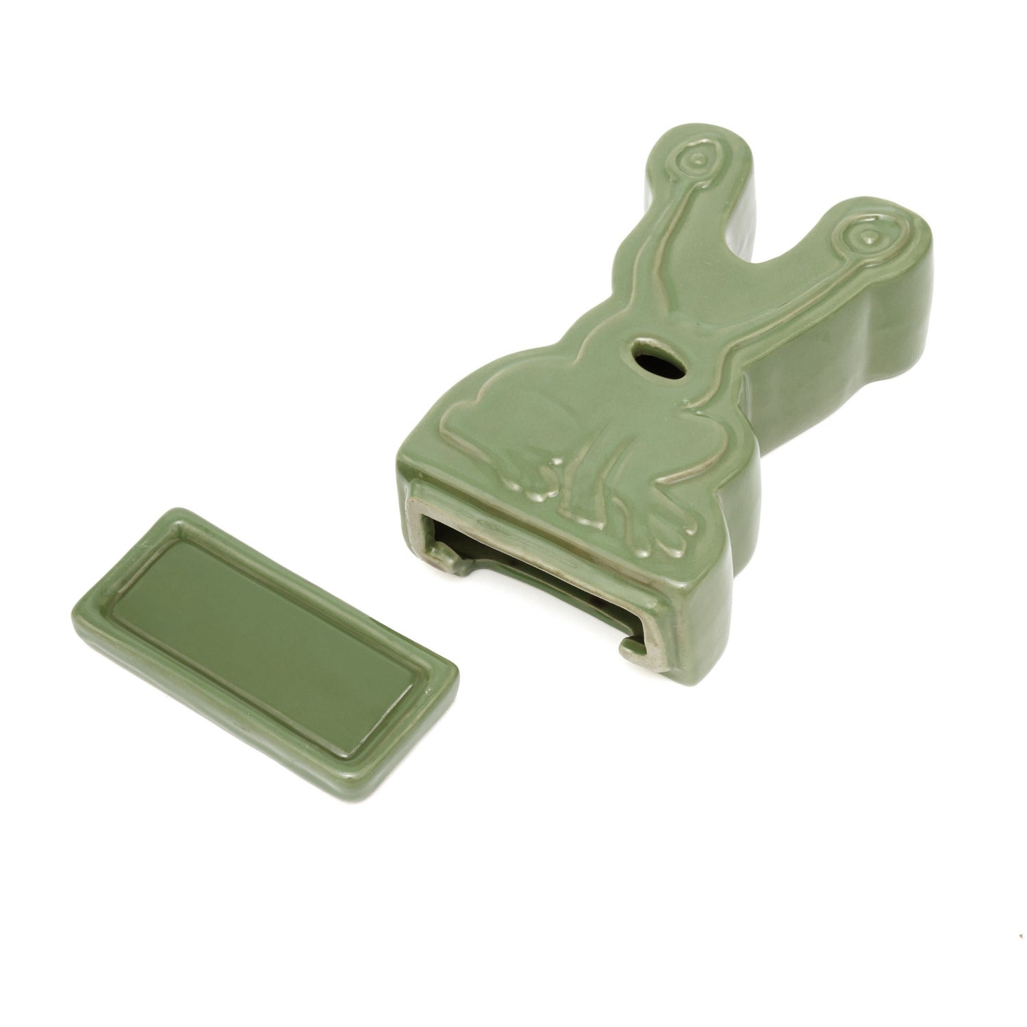 Frog Ceramic Incense Holder, Light Green