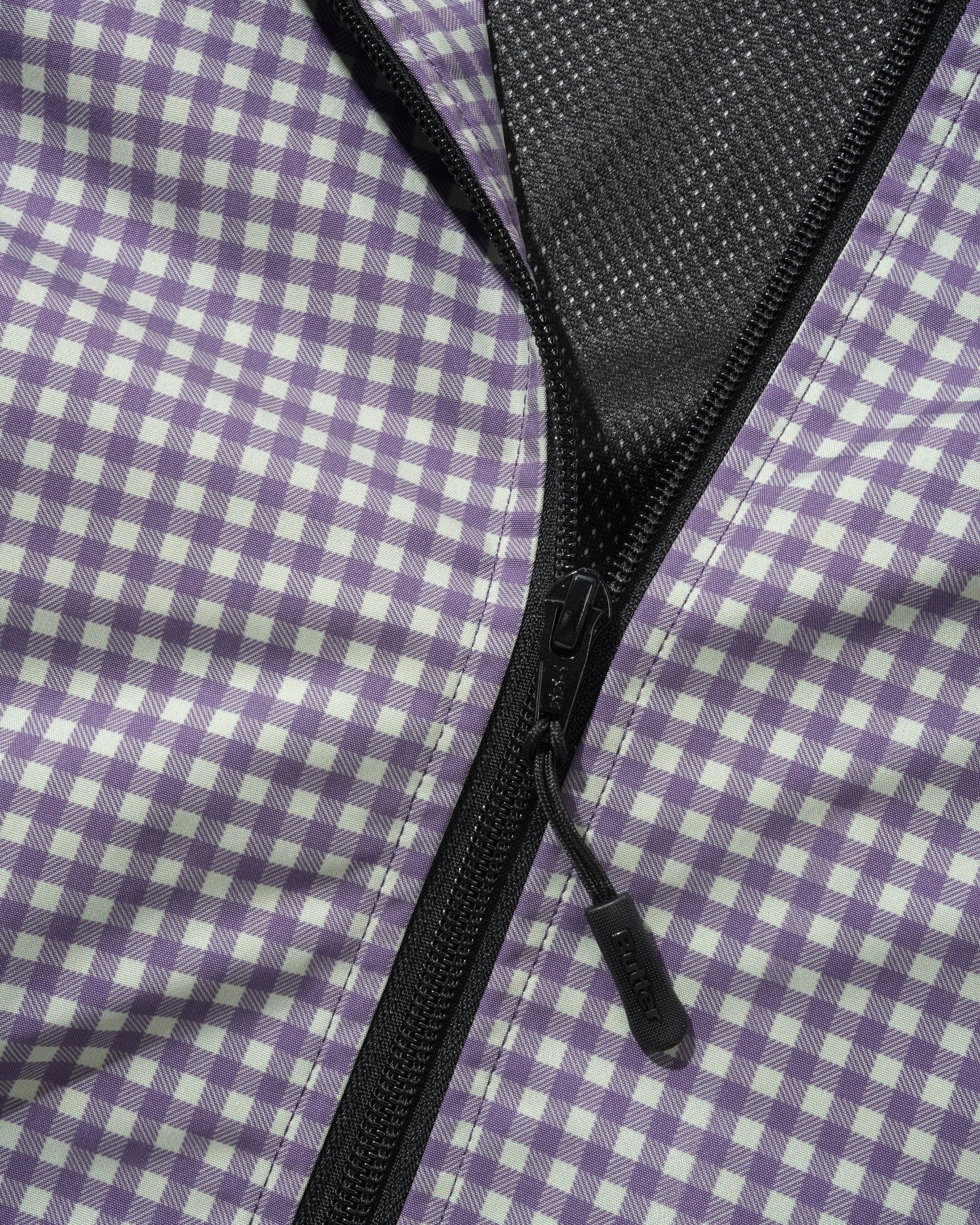 Gingham Nylon Jacket, Green / Purple