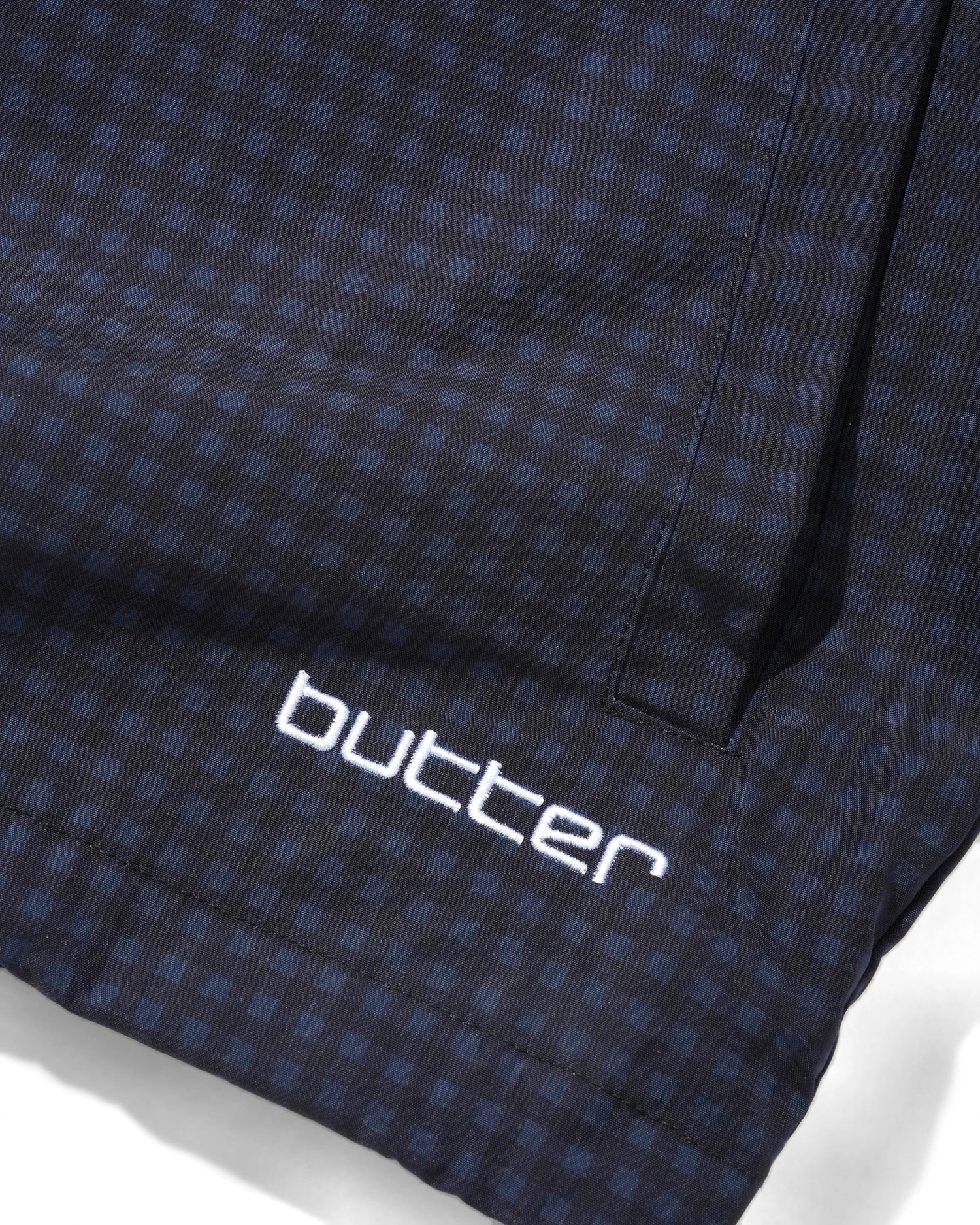 Gingham Nylon Jacket, Navy