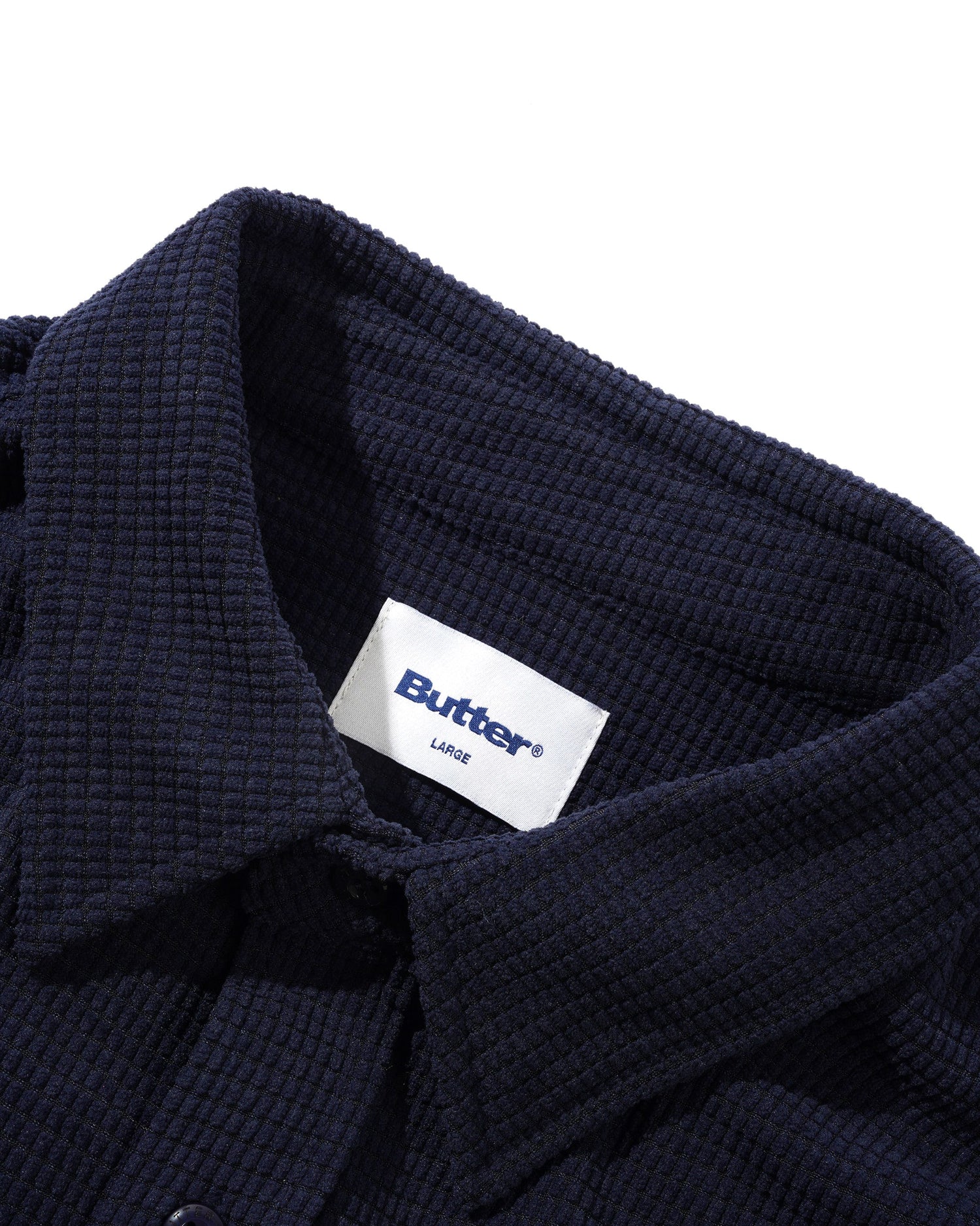 Grid Cord Overshirt, Navy