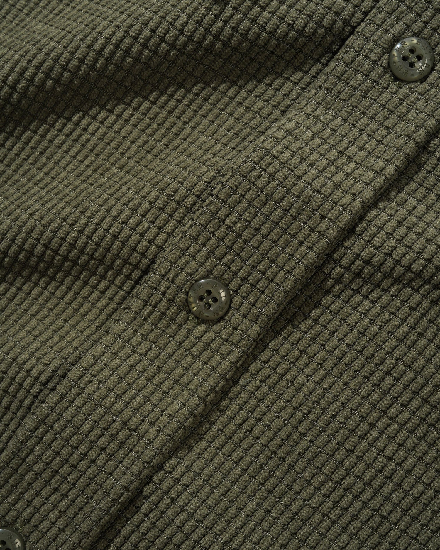 Grid Cord Overshirt, Olive