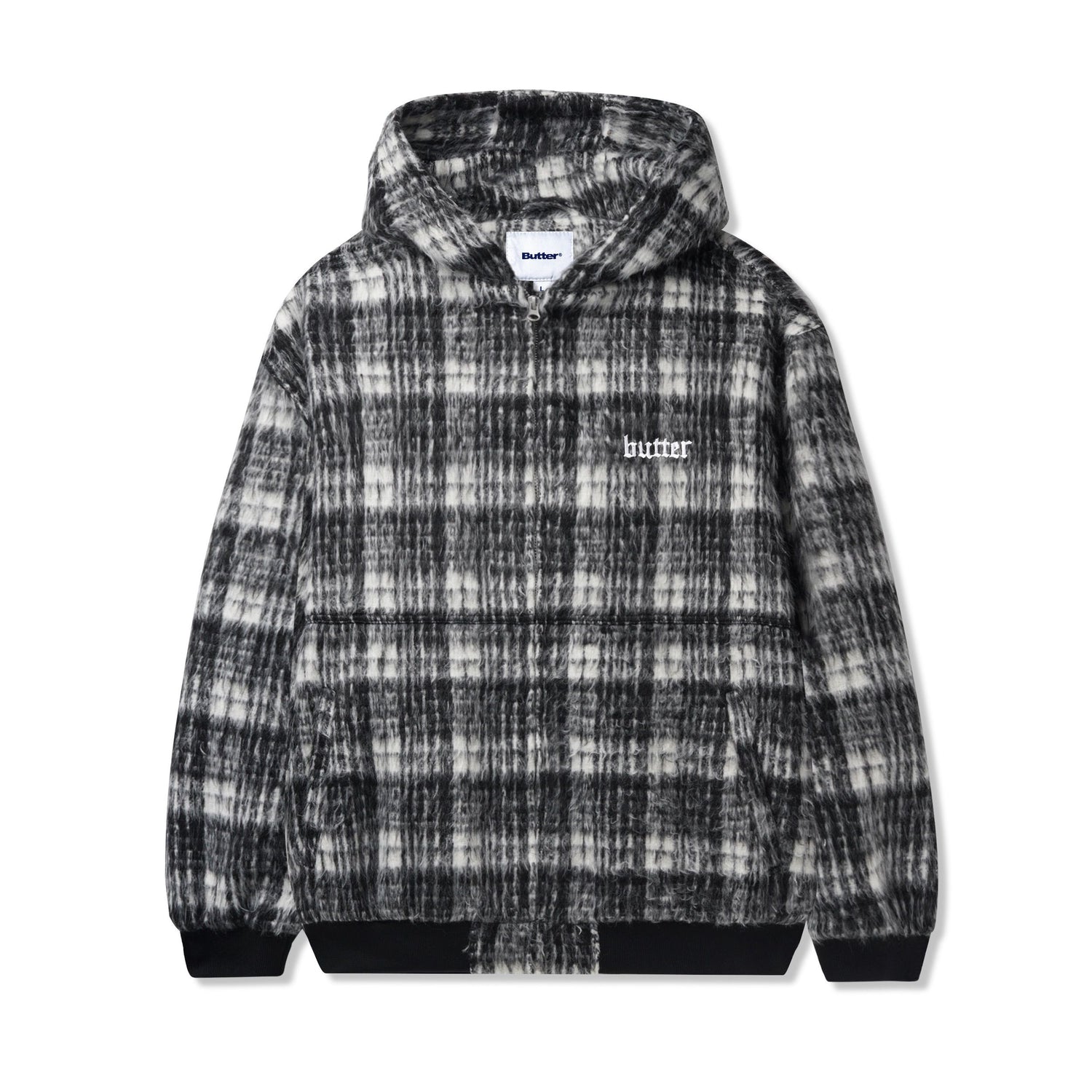 Heavy Plaid Work Jacket Black White