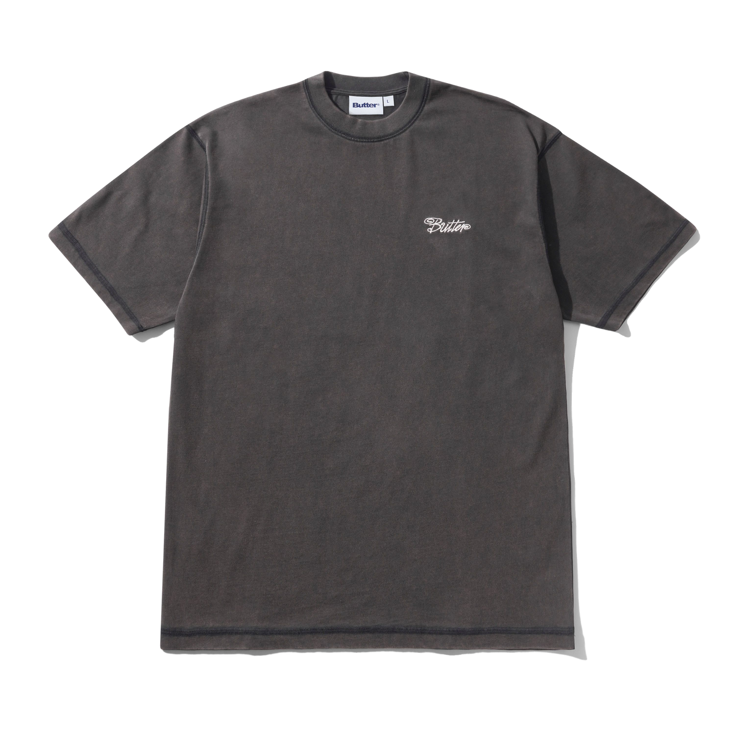 Jive Overlock Stitch Tee, Distressed Black