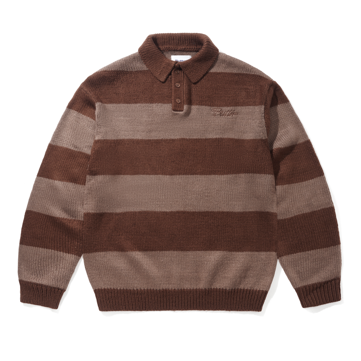 Jive Stripe Knit Sweater, Chocolate