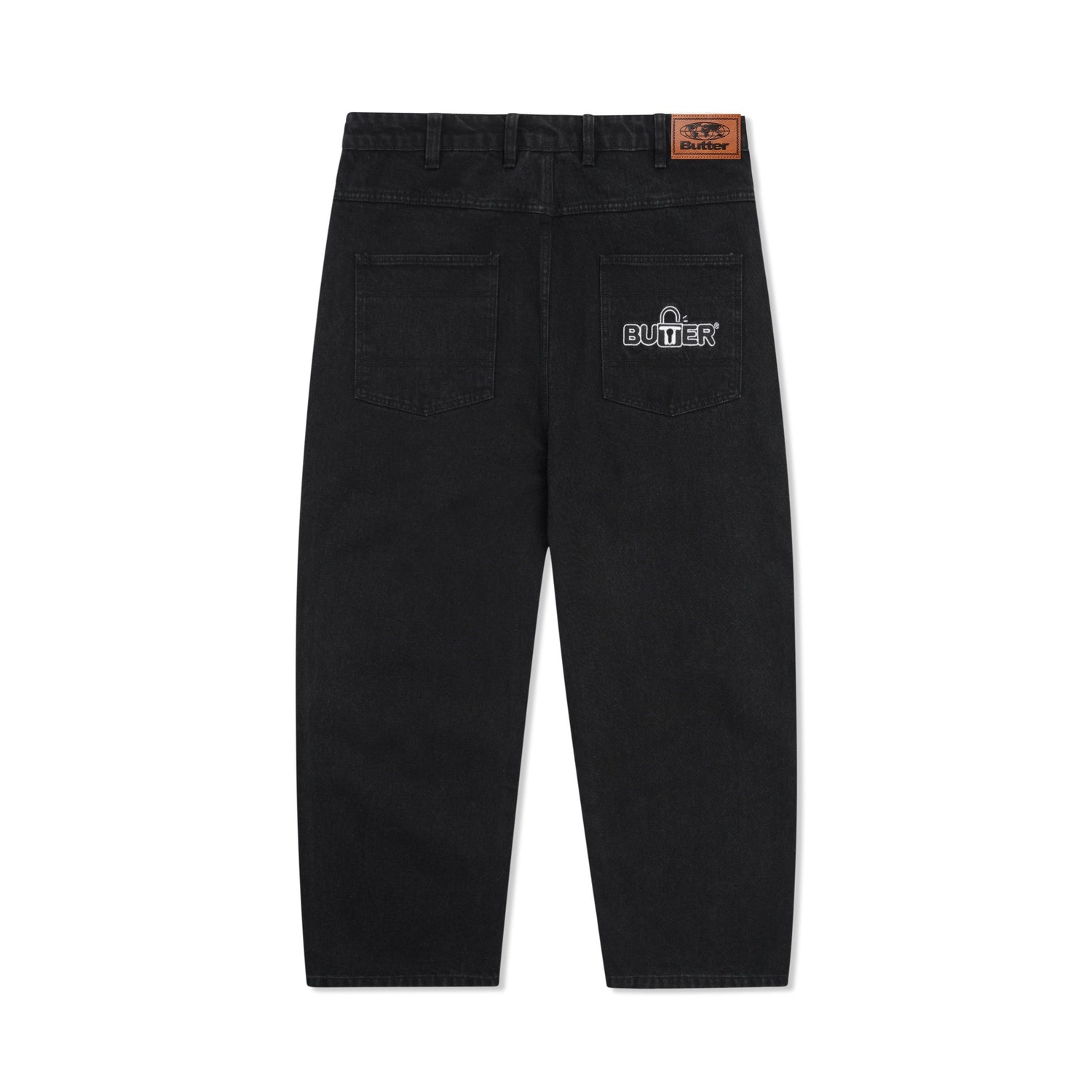 Lock Baggy Denim Jeans, Flat Black