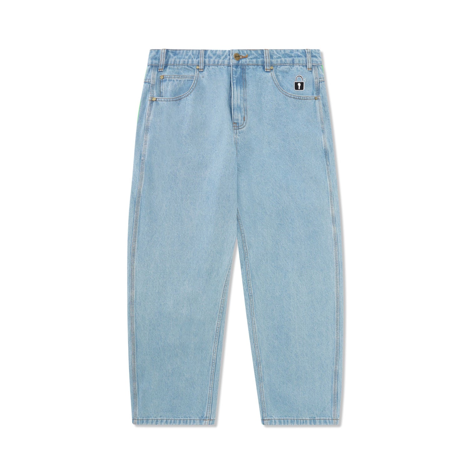 Lock Baggy Denim Jeans, Light Indigo