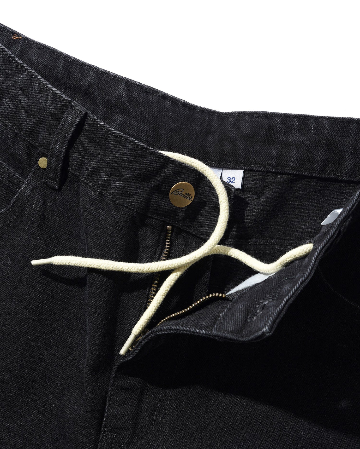 Lock Denim Shorts, Flat Black