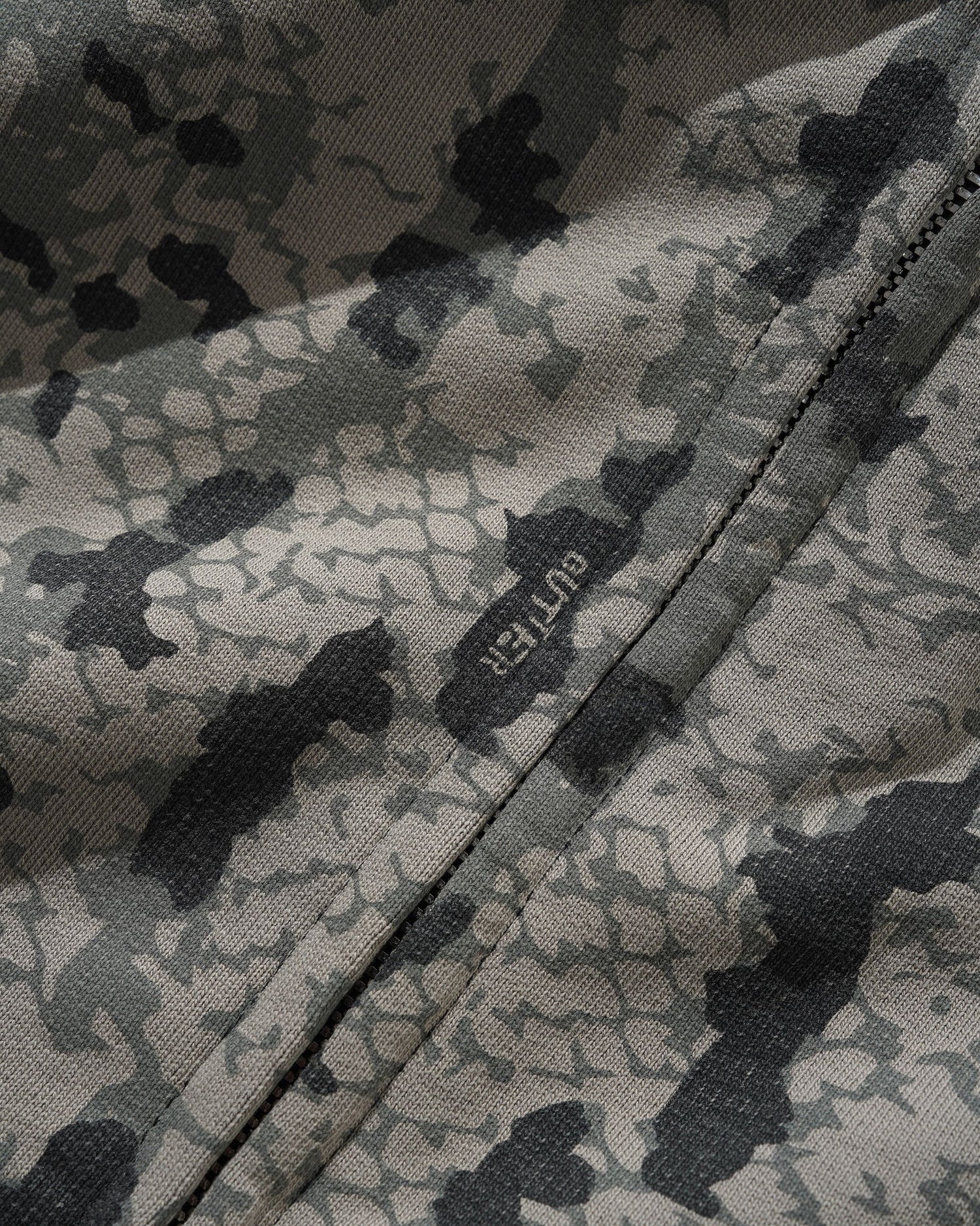 Lowland Camo Zip-Thru Hood, Washed Black