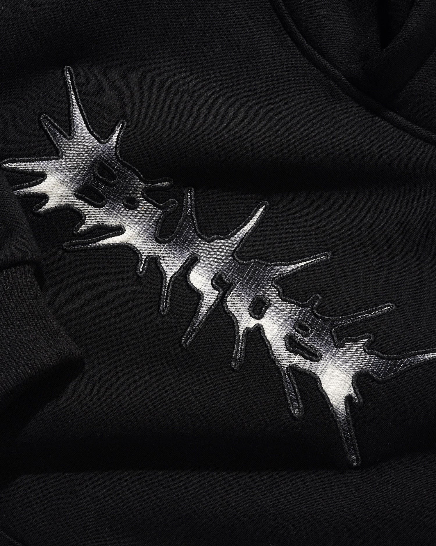 Nail Applique Pullover Hood, Black