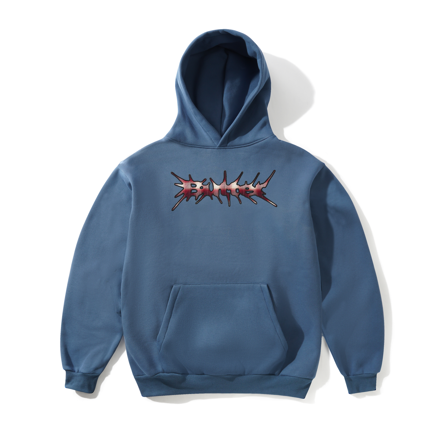 Nail Applique Pullover Hood, Stone Blue