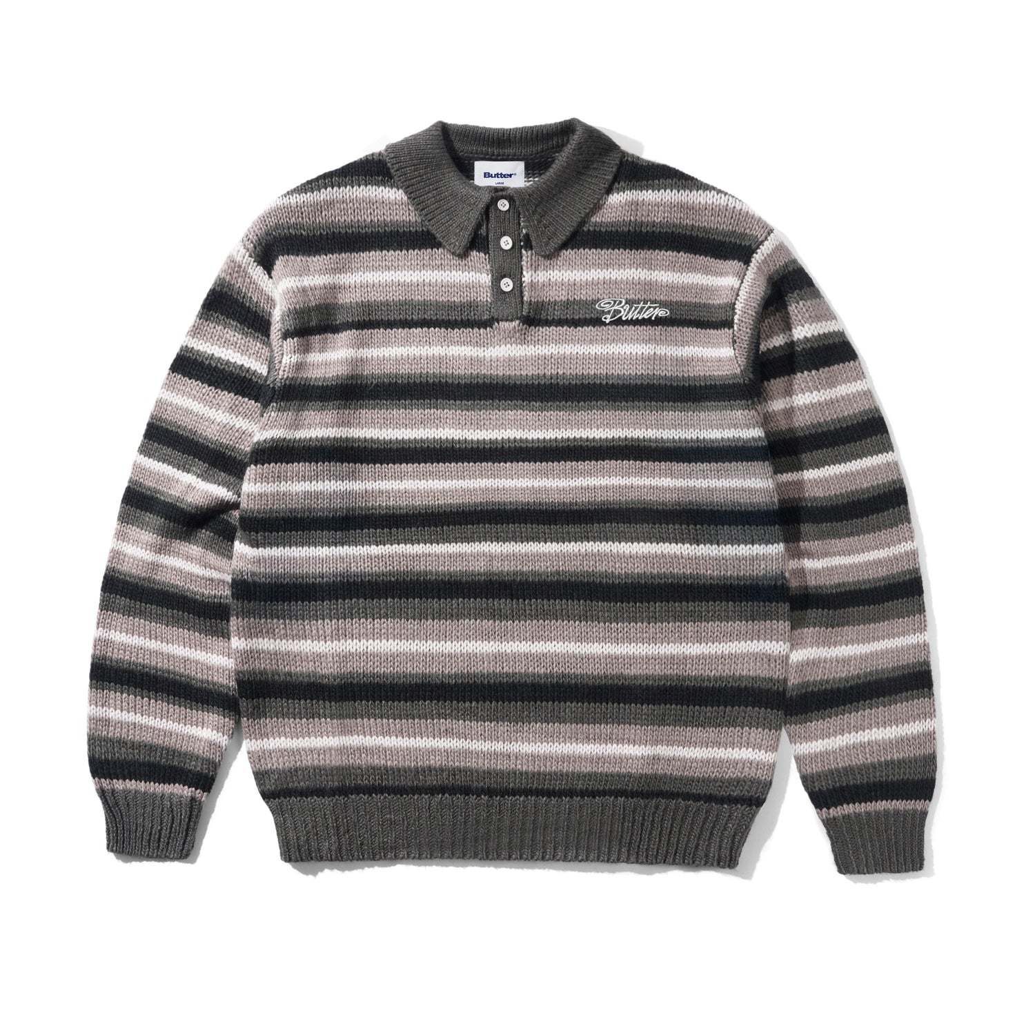 Ombre Stripe Knit Sweater, Black