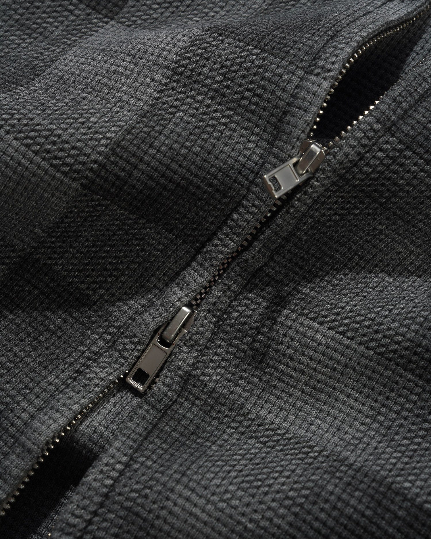 Waffle Zip-Thru Hood, Grey Plaid