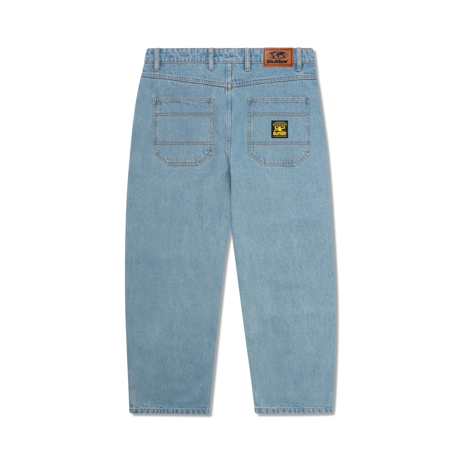 Patch Pocket Denim Jeans, Faded Blue