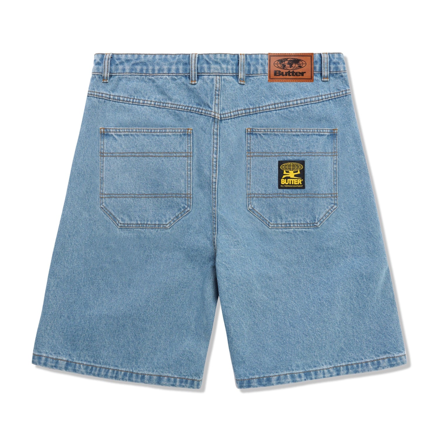 Patch Pocket Denim Shorts, Faded Blue