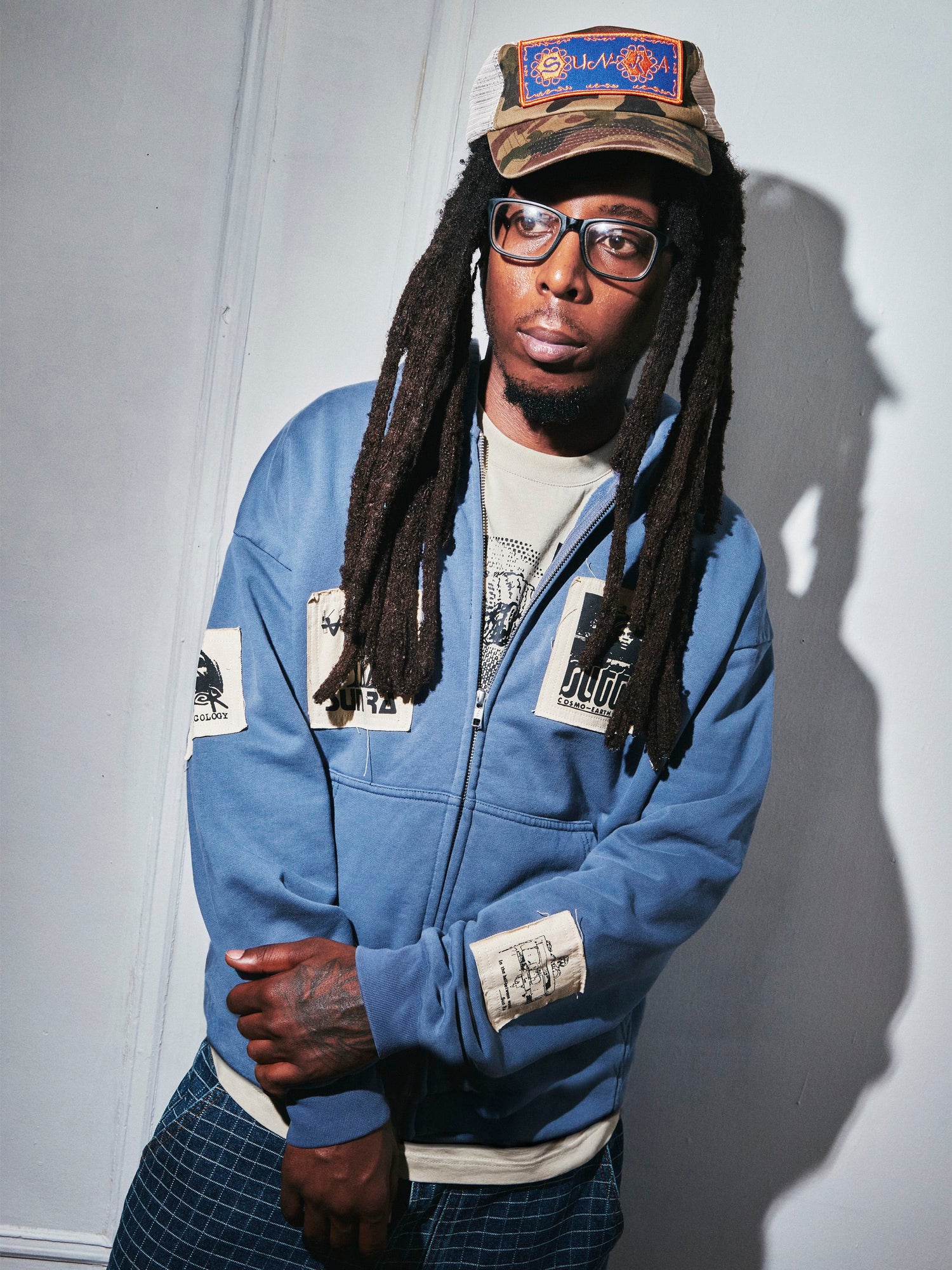 Patches Zip-Thru Hood, Washed Steel
