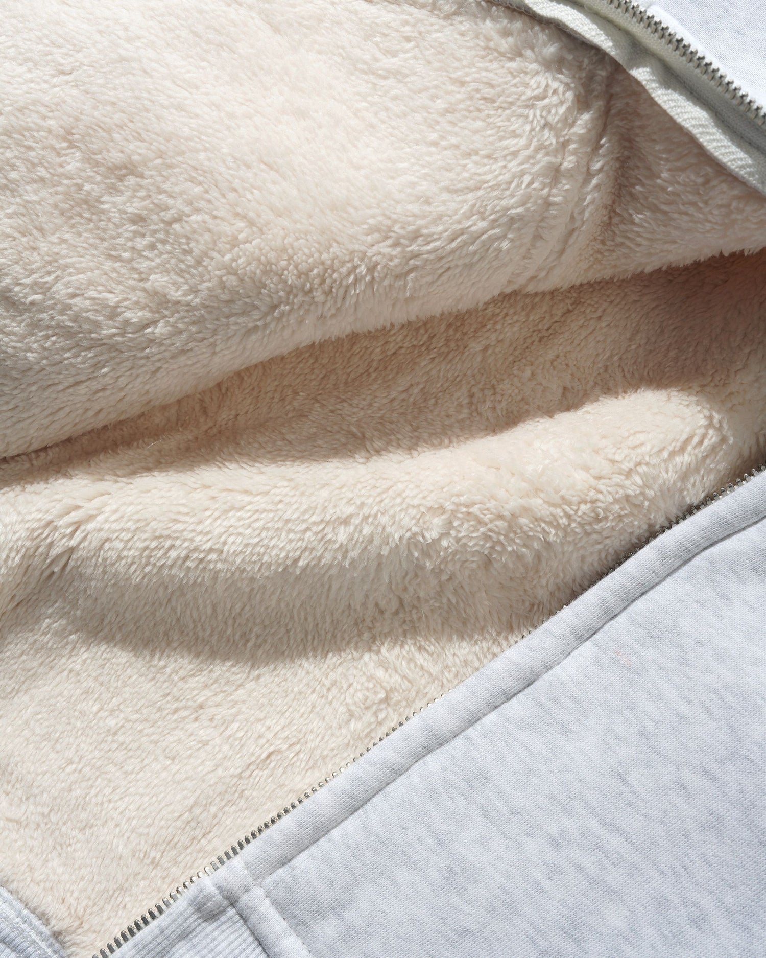 Pile Lined Zip-Thru Hood, Ash