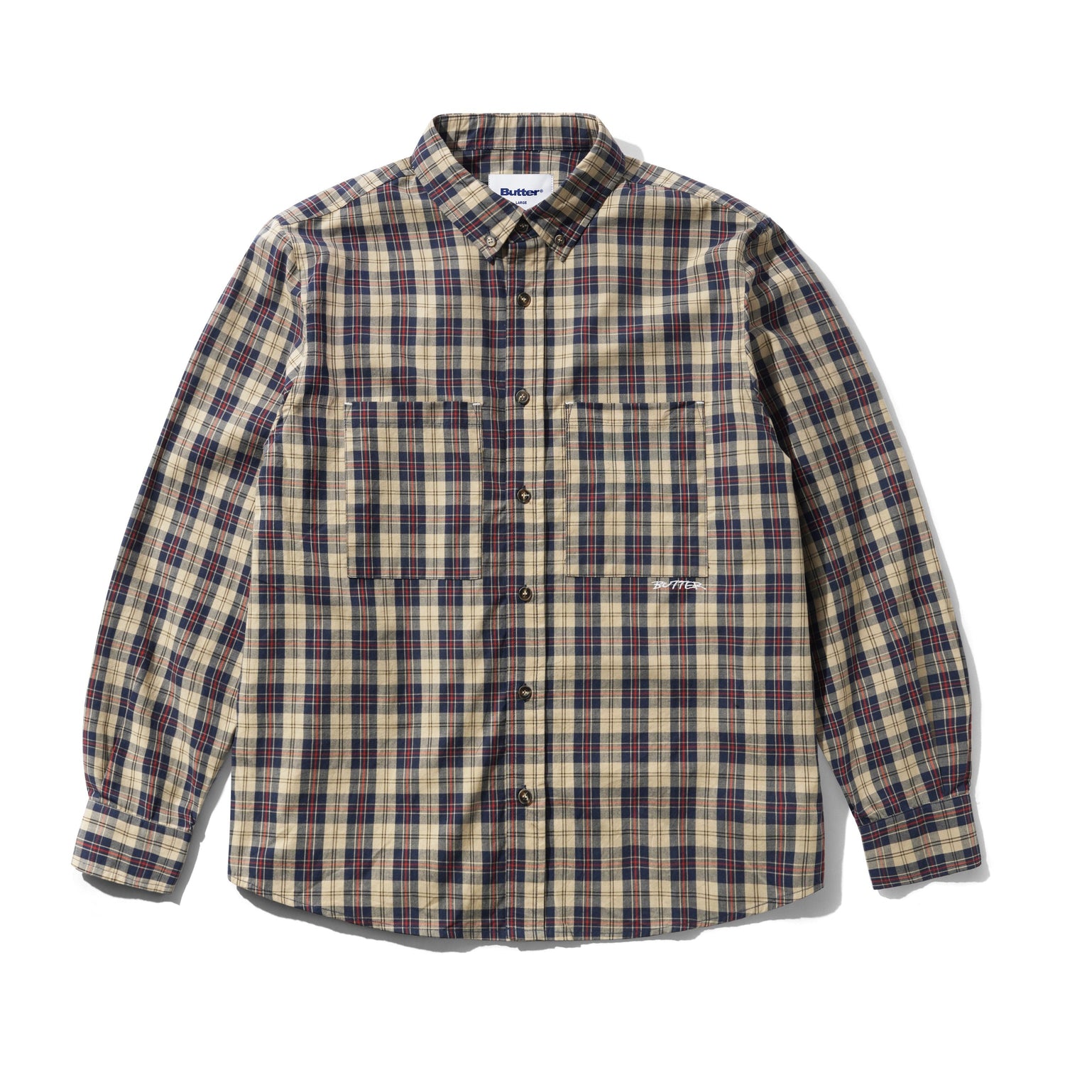 Plaid Shirt, Beige / Navy