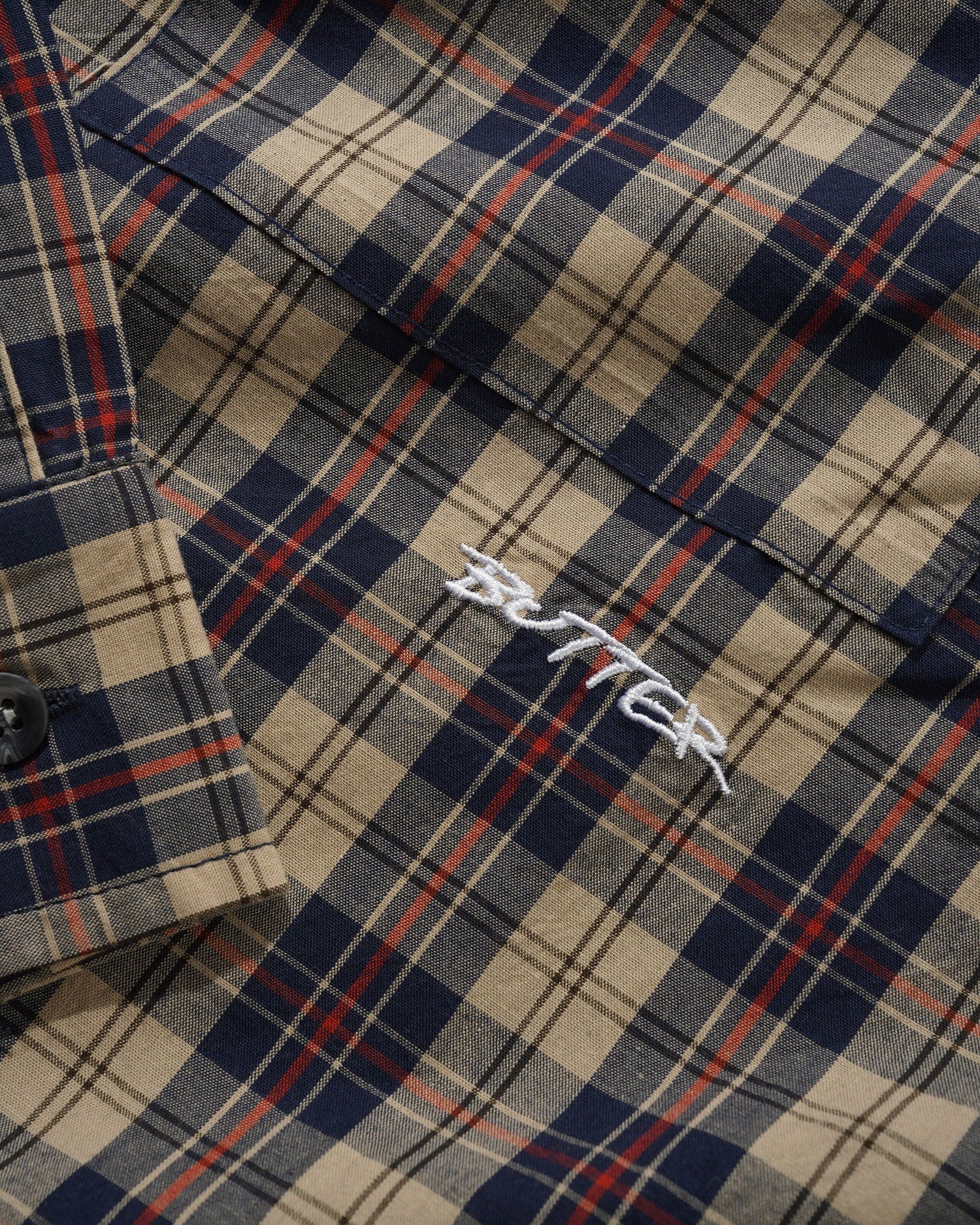 Plaid Shirt, Beige / Navy