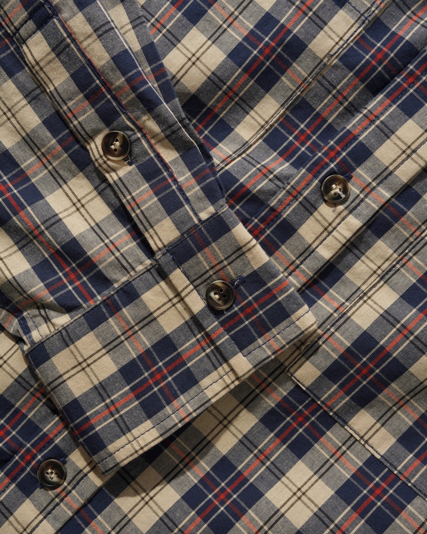 Plaid Shirt, Beige / Navy