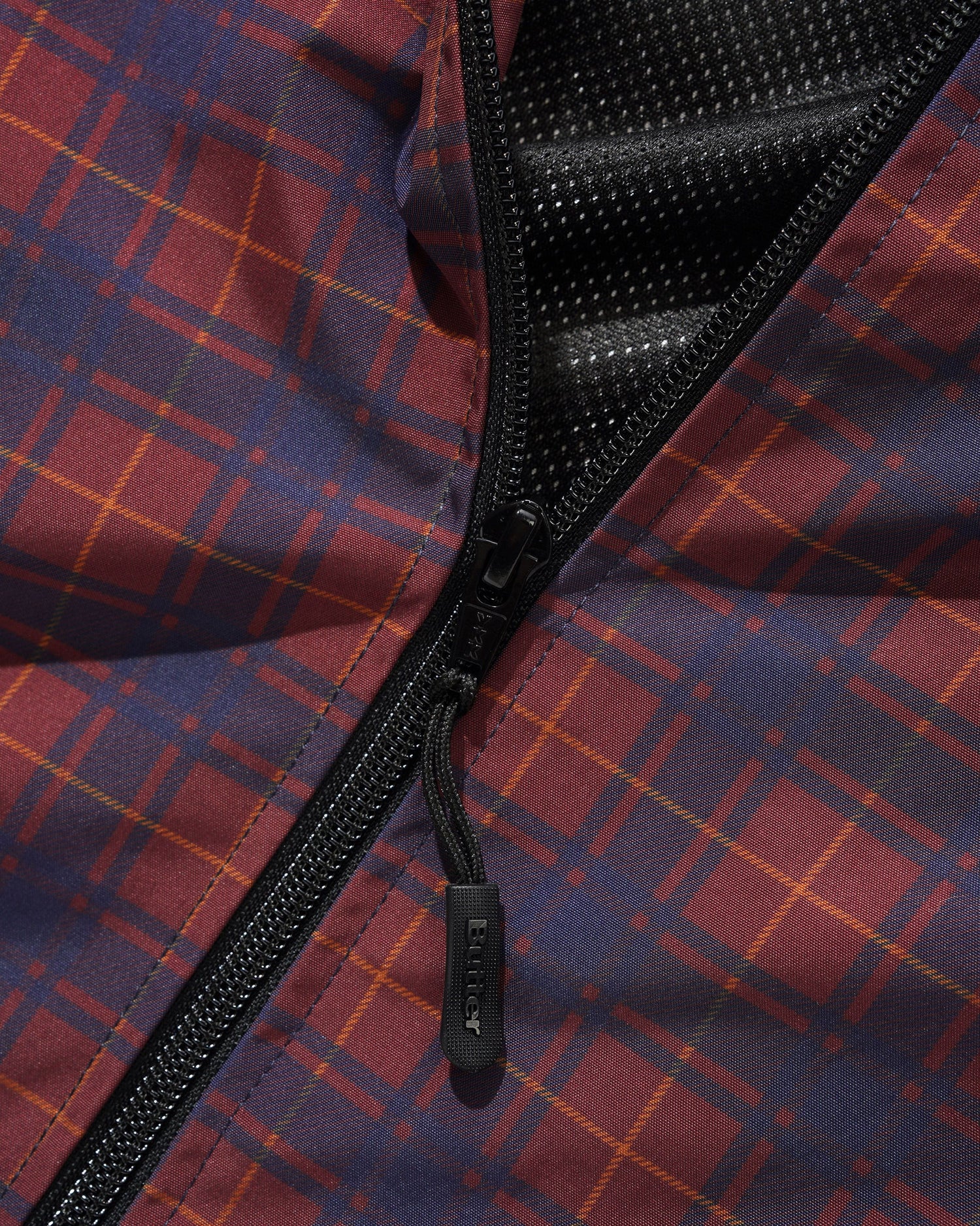 Plaid Nylon Jacket, Maroon